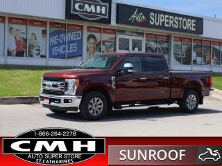 <b>EXTREMELY CLEAN !! NAVIGATION, REAR CAMERA, PARKING SENSORS, BLUETOOTH, STEERING WHEEL AUDIO CONTROLS, PANORAMIC SUNROOF, POWER DRIVER SEAT, HEATED SEATS, TOWING CONTROLLER, REMOTE START, SPRAY LINER, POWER FOLDING/EXTENDING MIRRORS, 18-IN ALLOYS</b><br>      This  2017 Ford F-250 Super Duty is for sale today. <br> <br>High-strength, military grade aluminum construction in the body of this F-250 cuts out weight without sacrificing toughness. That weight reduction was reinvested in a fully boxed frame and stronger axles and chassis components. That brilliant engineering doesnt stop in the frame and body - the drivetrain at the heart of this Super Duty delivers the power and torque you need to get the job done. This truck is strong, comfortable, and ready for anything. This  Crew Cab pickup  has 144,748 kms. Its  red in colour  . It has an automatic transmission and is powered by a  385HP 6.2L 8 Cylinder Engine. <br> <br> Our F-250 Super Dutys trim level is XLT. The XLT trim adds some nice features to this Super Duty. It comes with an AM/FM CD/MP3 player with SiriusXM, SYNC with Bluetooth connectivity, a rearview camera, power windows, power doors with remote keyless entry, air conditioning, cruise control, a trailer hitch receiver, telescoping trailer tow mirrors, and more. This vehicle has been upgraded with the following features: Navigation, Back Up Camera, Back Up Sensors, Bluetooth, Steering Wheel Controls, Drivers Power Seat, Heated Front Seats. <br> To view the original window sticker for this vehicle view this <a href=http://www.windowsticker.forddirect.com/windowsticker.pdf?vin=1FT7W2A69HED96133 target=_blank>http://www.windowsticker.forddirect.com/windowsticker.pdf?vin=1FT7W2A69HED96133</a>. <br/><br> <br>To apply right now for financing use this link : <a href=https://www.cmhniagara.com/financing/ target=_blank>https://www.cmhniagara.com/financing/</a><br><br> <br/><br>Trade-ins are welcome! Financing available OAC ! Price INCLUDES a valid safety certificate! Price INCLUDES a 60-day limited warranty on all vehicles except classic or vintage cars. CMH is a Full Disclosure dealer with no hidden fees. We are a family-owned and operated business for over 30 years! o~o