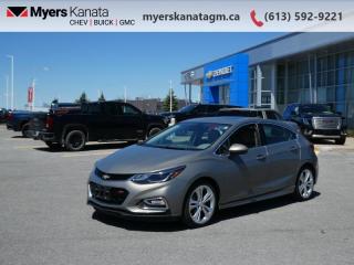 <b>Low Mileage, Leather Seats,  Bluetooth,  Rear View Camera,  SiriusXM!</b><br> <br>     This  2017 Chevrolet Cruze is fresh on our lot in Kanata. <br> <br>Whether youre zipping around city streets or navigating winding roads, the new 2017 Cruze is made to work hard for you. With a unique combination of entertainment technology, remarkable efficiency and advanced safety features, this sporty compact car helps you get where youre going without missing a beat. This low mileage  hatchback has just 70,901 kms. Its  brown in colour  . It has an automatic transmission and is powered by a  153HP 1.4L 4 Cylinder Engine. <br> <br> Our Cruzes trim level is Premier. The Premier is the top of the line and includes premium features such as leather seating, 8-way power front seats, a heated and leather wrapped steering wheel, keyless entry, interior lighting upgrades and more.  The Premier includes all features from the lower LT trim including bluetooth, SiriusXM, air conditioning, aluminum wheels, a rear view camera plus much more.  This vehicle has been upgraded with the following features: Leather Seats,  Bluetooth,  Rear View Camera,  Siriusxm. <br> <br>To apply right now for financing use this link : <a href=https://www.myerskanatagm.ca/finance/ target=_blank>https://www.myerskanatagm.ca/finance/</a><br><br> <br/><br>Price is plus HST and licence only.<br>Book a test drive today at myerskanatagm.ca<br>*LIFETIME ENGINE TRANSMISSION WARRANTY NOT AVAILABLE ON VEHICLES WITH KMS EXCEEDING 140,000KM, VEHICLES 8 YEARS & OLDER, OR HIGHLINE BRAND VEHICLE(eg. BMW, INFINITI. CADILLAC, LEXUS...)<br> Come by and check out our fleet of 40+ used cars and trucks and 150+ new cars and trucks for sale in Kanata.  o~o