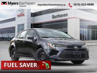 <b>Low Mileage, Heated Seats,  Apple CarPlay,  Android Auto,  Adaptive Cruise Control,  Lane Keep Assist!</b><br> <br>  Compare at $32134 - Our Live Market Price is just $30898! <br> <br>   This ubiquitous compact sedan still offers great value, with amazing versatility and trusted reliability. This  2024 Toyota Corolla is fresh on our lot in Ottawa. <br> <br>With a distinctive design, robust engineering and all-round practicality, this 2024 Corolla is a popular choice for shoppers who prioritize safety and style. A well-built interior with amazing standard technology ensures that this sedan withstands the day-to-day activities of an urban commute. A roomy cabin with comfortable ride quality ensures that occupants enjoy a smooth journey, both in the city and the highway.This low mileage  sedan has just 2,320 kms. Its  black in colour  . It has an automatic transmission and is powered by a  169HP 2.0L 4 Cylinder Engine. <br> <br> Our Corollas trim level is LE. This Corolla LE ups the ante with heated front seats and automatic air conditioning for even more comfort, wireless Apple CarPlay and Android Auto, adaptive cruise control, remote keyless entry, LED headlights with automatic high beams, power heated side mirrors, and SiriusXM streaming radio with a 6-speaker audio setup. Safety features include a blind spot monitoring, pre-collision system with intersection support and rear collision warning, lane keeping assist with lane departure warning, forward collision alert, evasive steering assist, driver monitoring alert, and a rearview camera. This vehicle has been upgraded with the following features: Heated Seats,  Apple Carplay,  Android Auto,  Adaptive Cruise Control,  Lane Keep Assist,  Lane Departure Warning,  Forward Collision Alert. <br> <br>To apply right now for financing use this link : <a href=https://www.myersbarrhaventoyota.ca/quick-approval/ target=_blank>https://www.myersbarrhaventoyota.ca/quick-approval/</a><br><br> <br/><br>At Myers Barrhaven Toyota we pride ourselves in offering highly desirable pre-owned vehicles. We truly hand pick all our vehicles to offer only the best vehicles to our customers. No two used cars are alike, this is why we have our trained Toyota technicians highly scrutinize all our trade ins and purchases to ensure we can put the Myers seal of approval. Every year we evaluate 1000s of vehicles and only 10-15% meet the Myers Barrhaven Toyota standards. At the end of the day we have mutual interest in selling only the best as we back all our pre-owned vehicles with the Myers *LIFETIME ENGINE TRANSMISSION warranty. Thats right *LIFETIME ENGINE TRANSMISSION warranty, were in this together! If we dont have what youre looking for not to worry, our experienced buyer can help you find the car of your dreams! Ever heard of getting top dollar for your trade but not really sure if you were? Here we leave nothing to chance, every trade-in we appraise goes up onto a live online auction and we get buyers coast to coast and in the USA trying to bid for your trade. This means we simultaneously expose your car to 1000s of buyers to get you top trade in value. <br>We service all makes and models in our new state of the art facility where you can enjoy the convenience of our onsite restaurant, service loaners, shuttle van, free Wi-Fi, Enterprise Rent-A-Car, on-site tire storage and complementary drink. Come see why many Toyota owners are making the switch to Myers Barrhaven Toyota. <br>*LIFETIME ENGINE TRANSMISSION WARRANTY NOT AVAILABLE ON VEHICLES WITH KMS EXCEEDING 140,000KM, VEHICLES 8 YEARS & OLDER, OR HIGHLINE BRAND VEHICLE(eg. BMW, INFINITI. CADILLAC, LEXUS...) o~o