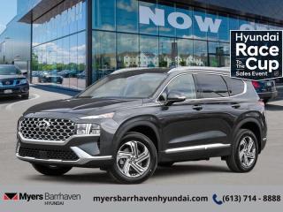 <b>Sunroof,  Synthetic Leather Seats,  Heated Seats,  Apple CarPlay,  Android Auto!</b><br> <br> <br> <br>  For adventure, readiness, and outstanding style, this 2023 Santa Fe is an easy choice. <br> <br>Refinement wrapped in ruggedness, capability married to style, and adventure ready attitude paired to a comfortable drive. These things make this 2023 Santa Fe an amazing SUV. If you need a ready to go SUV that makes every errand an adventure and makes every adventure a journey, this 2023 Santa Fe was made for you.<br> <br> This nocturne grey SUV  has an automatic transmission and is powered by a  191HP 2.5L 4 Cylinder Engine.<br> <br> Our Santa Fes trim level is Preferred AWD w/Trend Package. This Santa Fe Preferred with the Trend Package is fitted with an express open/close glass sunroof and synthetic leather seat upholstery, along with heated front seats with power adjustment and lumbar support, a heated leather-wrapped steering wheel, proximity keyless entry with remote start, LED lights with automatic high beams, and a 10.25-inch infotainment screen bundled with Apple CarPlay and Android Auto, navigation, and a 6-speaker audio system. Road safety is assured thanks to blind spot detection, adaptive cruise control, lane keeping assist, lane departure warning, forward and rear collision mitigation, rear parking sensors, and a rear view camera. Additional features include towing equipment with trailer sway control, dual-zone climate control, and even more. This vehicle has been upgraded with the following features: Sunroof,  Synthetic Leather Seats,  Heated Seats,  Apple Carplay,  Android Auto,  Navigation,  Heated Steering Wheel. <br><br> <br/> See dealer for details. <br> <br><br> Come by and check out our fleet of 30+ used cars and trucks and 90+ new cars and trucks for sale in Ottawa.  o~o
