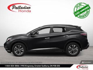 This Nissan Murano is a smart choice if you want an upscale crossover without having to step up to a luxury brand. This  2017 Nissan Murano is fresh on our lot in Sudbury. <br> <br>Enjoy a premium crafted crossover experience. This Nissan Murano leads with innovation and follows through with devotion to the smallest detail. An unmistakable exterior draws you in. The well-appointed interior creates a personal environment for the driver while keeping your passengers comfortable. A potent drivetrain delivers confident, refined control. Embrace the details. Delight in technology. It all starts with a touch of the push-button ignition. This  SUV has 99,821 kms. Its  black in colour  . It has an automatic transmission and is powered by a  3.5L V6 24V MPFI DOHC engine.  It may have some remaining factory warranty, please check with dealer for details. <br> <br>To apply right now for financing use this link : <a href=https://www.palladinohonda.com/finance/finance-application target=_blank>https://www.palladinohonda.com/finance/finance-application</a><br><br> <br/><br>Palladino Honda is your ultimate resource for all things Honda, especially for drivers in and around Sturgeon Falls, Elliot Lake, Espanola, Alban, and Little Current. Our dealership boasts a vast selection of high-class, top-quality Honda models, as well as expert financing advice and impeccable automotive service. These factors arent what set us apart from other dealerships, though. Rather, our uncompromising customer service and professionalism make every experience unforgettable, and keeps drivers coming back. The advertised price is for financing purchases only. All cash purchases will be subject to an additional surcharge of $2,501.00. This advertised price also does not include taxes and licensing fees.<br> Come by and check out our fleet of 100+ used cars and trucks and 60+ new cars and trucks for sale in Sudbury.  o~o