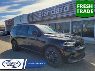 <b>Sport Suspension,  Sunroof,  Cooled Seats,  Navigation,  Apple CarPlay!</b><br> <br>  Compare at $62508 - Our Price is just $60687! <br> <br>   Amazing suspension, a roomy, comfortable interior, and awesome motors from the Dodge line, the Dodge Durango is ready to roll. This  2023 Dodge Durango is fresh on our lot in Swift Current. <br> <br>Filled with impressive standard features, this family friendly 2023 Dodge Durango is a surprising and adventurous SUV. Versatile as they come, you can manage any road you find in comfort and style, while effortlessly leading the pack in this Dodge Durango. For a capable, impressive, and versatile family SUV that can still climb mountains, this Dodge Durango is ready for your familys next big adventure.This  SUV has 22,850 kms. Its  black in colour  . It has a 8 speed automatic transmission and is powered by a  360HP 5.7L 8 Cylinder Engine. <br> <br> Our Durangos trim level is R/T. This Durango R/T delivers incredible performance thanks to an upgraded powertrain and performance suspension, and also comes with an express open/close sunroof, a power operated liftgate for rear cargo access, Nappa leather upholstery, ventilated and heated front seats with lumbar support and memory function, heated rear seats, adaptive cruise control, and upgraded tow equipment with hitch and sway control and trailer brake control. The standard features continue with remote engine start, a sport leather-wrapped heated steering wheel, and an upgraded 10.1-inch infotainment screen powered by Uconnect 5 and features inbuilt GPS navigation, Apple CarPlay, Android Auto, mobile hotspot internet access, and SiriusXM satellite radio. Safety features also include blind spot detection with rear cross traffic alert, forward collision mitigation, ParkSense with rear parking sensors, and even more. This vehicle has been upgraded with the following features: Sport Suspension,  Sunroof,  Cooled Seats,  Navigation,  Apple Carplay,  Android Auto,  4g Wi-fi. <br> To view the original window sticker for this vehicle view this <a href=http://www.chrysler.com/hostd/windowsticker/getWindowStickerPdf.do?vin=1C4SDJCT6PC578525 target=_blank>http://www.chrysler.com/hostd/windowsticker/getWindowStickerPdf.do?vin=1C4SDJCT6PC578525</a>. <br/><br> <br>To apply right now for financing use this link : <a href=https://www.standardnissan.ca/finance/apply-for-financing/ target=_blank>https://www.standardnissan.ca/finance/apply-for-financing/</a><br><br> <br/><br>Why buy from Standard Nissan in Swift Current, SK? Our dealership is owned & operated by a local family that has been serving the automotive needs of local clients for over 110 years! We rely on a reputation of fair deals with good service and top products. With your support, we are able to give back to the community. <br><br>Every retail vehicle new or used purchased from us receives our 5-star package:<br><ul><li>*Platinum Tire & Rim Road Hazzard Coverage</li><li>**Platinum Security Theft Prevention & Insurance</li><li>***Key Fob & Remote Replacement</li><li>****$20 Oil Change Discount For As Long As You Own Your Car</li><li>*****Nitrogen Filled Tires</li></ul><br>Buyers from all over have also discovered our customer service and deals as we deliver all over the prairies & beyond!#BetterTogether<br> Come by and check out our fleet of 40+ used cars and trucks and 40+ new cars and trucks for sale in Swift Current.  o~o