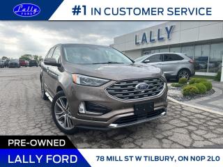 The 2019 Ford Edge Titanium with AWD (All-Wheel Drive) offers a luxurious driving experience. Its 2.0-liter engine balances power and efficiency, suitable for diverse driving needs. Equipped with a panoramic roof, navigation system, and leather upholstery, it prioritizes comfort and style. The AWD system ensures stability and traction in various road conditions, enhancing safety. With the Titanium trim, it likely includes advanced technology features and premium amenities. Overall, the 2019 Edge Titanium blends performance, comfort, and sophistication, making it an appealing choice for those seeking a refined SUV experience.