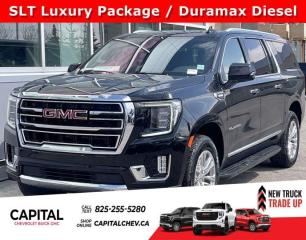 This GMC Yukon XL delivers a Diesel I6 3.0L/ engine powering this Automatic transmission. ENGINE, DURAMAX 3.0L TURBO-DIESEL I6 (277 hp [206.6 kW] @ 3750 rpm, 460 lb-ft of torque [623.7 N-m] @ 1500 rpm), Wireless charging, Wireless Apple CarPlay/Wireless Android Auto.* This GMC Yukon XL Features the Following Options *Wipers, front intermittent, Rainsense, Wiper, rear intermittent, Windows, power, rear with Express-Down, Window, power with front passenger Express-Up/Down, Window, power with driver Express-Up/Down, Wi-Fi Hotspot capable (Terms and limitations apply. See onstar.ca or dealer for details.), Wheels, 20 x 9 (50.8 cm x 22.9 cm) 6-spoke polished aluminum, Wheel, full-size spare, 17 (43.2 cm), Warning tones headlamp on, driver and right-front passenger seat belt unfasten and turn signal on, Visors, driver and front passenger illuminated vanity mirrors.* Stop By Today *Stop by Capital Chevrolet Buick GMC Inc. located at 13103 Lake Fraser Drive SE, Calgary, AB T2J 3H5 for a quick visit and a great vehicle!
