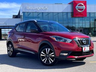 <b>Low Mileage, Heated Seats,  Fog Lights,  Remote Keyless Entry,  Android Auto,  Apple CarPlay!</b><br> <br>    Versatile, stylish, and comfortable, this 2020 Nissan Kicks is sure to never cramp your style. This  2020 Nissan Kicks is fresh on our lot in Midland. <br> <br>One of the best compact crossovers on the market, the 2020 Nissan Kicks manages to stand out for its style, comfort, and size. In a world of monotonous compact crossovers, the Kicks has a lot of unique styling and technology that make it an extremely compelling option. Whether this Nissan Kicks is just getting groceries or hauling you and your gear for a weekend getaway, this Kicks can do it all in style and comfort. This low mileage  SUV has just 24,255 kms. Its  cayenne red/super black in colour  . It has a cvt transmission and is powered by a  122HP 1.6L 4 Cylinder Engine.  It may have some remaining factory warranty, please check with dealer for details. <br> <br> Our Kickss trim level is SR. This Nissan Kicks SR is the top shelf with remote keyless entry, automatic climate control, heated front seats, leather steering wheel with cruise and audio control, 7 inch touchscreen, Android Auto and Apple CarPlay compatibility, Bluetooth, SiriusXM, and USB and aux jacks through a Bose premium sound system keeping you comfortable and connected while smart features like fog lights, heated power side mirrors with turn signals, AroundView 360 degree camera, impressive array of air bags, intelligent automatic emergency braking, aluminum wheels, intelligent automatic LED headlights, Advanced Drive Assist Display in the instrument cluster, and blind spot warning with rear cross traffic alert keep you safe and help you drive smoothly. This vehicle has been upgraded with the following features: Heated Seats,  Fog Lights,  Remote Keyless Entry,  Android Auto,  Apple Carplay,  Steering Wheel Audio Control,  Active Emergency Braking. <br> <br>To apply right now for financing use this link : <a href=https://www.bourgeoisnissan.com/finance/ target=_blank>https://www.bourgeoisnissan.com/finance/</a><br><br> <br/><br>Since Bourgeois Midland Nissan opened its doors, we have been consistently striving to provide the BEST quality new and used vehicles to the Midland area. We have a passion for serving our community, and providing the best automotive services around.Customer service is our number one priority, and this commitment to quality extends to every department. That means that your experience with Bourgeois Midland Nissan will exceed your expectations whether youre meeting with our sales team to buy a new car or truck, or youre bringing your vehicle in for a repair or checkup.Building lasting relationships is what were all about. We want every customer to feel confident with his or her purchase, and to have a stress-free experience. Our friendly team will happily give you a test drive of any of our vehicles, or answer any questions you have with NO sales pressure.We look forward to welcoming you to our dealership located at 760 Prospect Blvd in Midland, and helping you meet all of your auto needs!<br> Come by and check out our fleet of 20+ used cars and trucks and 80+ new cars and trucks for sale in Midland.  o~o