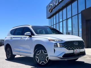 <b>Cooled Seats,  Nappa Leather,  Navigation,  Heated Seats,  Harman Kardon Premium Audio!</b><br> <br>  Compare at $36977 - Our Price is just $35900! <br> <br>   Always pushing the envelope, this Santa Fe will make you stand out while you enjoy the drive. This  2021 Hyundai Santa Fe is for sale today in Midland. <br> <br>The Hyundai Santa Fe is all about making your drive safer. Beyond the solid chassis, you are surrounded by a suite of available driver assistance technologies actively scanning your surroundings to help keep you safe on your journeys. Theyve been developed to help alert you to, and even avoid, unexpected dangers on the road and include the worlds first Safe Exit Assist technology. Discover an SUV that helps you protect not only you and your passengers, but also the people around you. This  SUV has 51,960 kms. Its  quartz white in colour  . It has an automatic transmission and is powered by a  277HP 2.5L 4 Cylinder Engine.  This unit has some remaining factory warranty for added peace of mind. <br> <br> Our Santa Fes trim level is Ultimate Caligraphy AWD. This Santa Fe has all the driver assistance and safety features you could need with active blind spot and rear cross traffic assistance, parking distance assist, dual zone automatic climate control, proximity key entry. Other features include forward collision mitigation with pedestrian detection, adaptive cruise control with stop and go, lane keep assist, automatic high beams, a touchscreen, Android Auto, Apple CarPlay, heated seats and steering wheel, Bluetooth, automatic headlamps, LED accent lighting, drive mode select, chrome and black exterior accents, leather upholstery, remote start, alloy wheels, and remote liftgate release. The Ultimate Calligraphy trim adds some top shelf features like wireless charging, memory seats, navigation, cooled seats, Harman Kardon premium audio with QuantumLogic surround sound, premium Nappa leather, and interior ambient lighting. This vehicle has been upgraded with the following features: Cooled Seats,  Nappa Leather,  Navigation,  Heated Seats,  Harman Kardon Premium Audio,  Wireless Charging,  Active Driver Assist. <br> <br>To apply right now for financing use this link : <a href=https://www.bourgeoishyundai.com/finance/ target=_blank>https://www.bourgeoishyundai.com/finance/</a><br><br> <br/><br>BUY WITH CONFIDENCE. Bourgeois Auto Group, we dont just sell cars; for over 75 years, we have delivered extraordinary automotive experiences in every showroom, on the road, and at your home. Offering complimentary delivery in an enclosed trailer. <br><br>Why buy from the Bourgeois Auto Group? Whether you are looking for a great place to buy your next new or used vehicle find a qualified repair center or looking for parts for your vehicle the Bourgeois Auto Group has the answer. We offer both new vehicles and pre-owned vehicles with over 25 brand manufacturers and over 200 Pre-owned Vehicles to choose from. Were constantly changing to meet the needs of our customers and stay ahead of the competition, and we are committed to investing in modern technology to ensure that we are always on the cutting edge. We use very strategic programs and tools that give us current market data to price our vehicles to the market to make sure that our customers are getting the best deal not only on the new car but on your trade-in as well. Ask for your free Live Market analysis report and save time and money. <br><br>WE BUY CARS  Any make model or condition, No purchase necessary. We are OPEN 24 hours a Day/7 Days a week with our online showroom and chat service. Our market value pricing provides the most competitive prices on all our pre-owned vehicles all the time. Market Value Pricing is achieved by polling over 20000 pre-owned websites every day to ensure that every single customer receives real-time Market Value Pricing on every pre-owned vehicle we sell. Customer service is our top priority. No hidden costs or fees, and full disclosure on all services and Carfax®. <br><br>With over 23 brands and over 400 full- and part-time employees, we look forward to serving all your automotive needs! <br> Come by and check out our fleet of 40+ used cars and trucks and 40+ new cars and trucks for sale in Midland.  o~o
