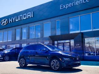 <p> Youll have no regrets driving this reliable 2022 Hyundai Kona. Tire Specific Low Tire Pressure Warning, Side Impact Beams, Rear Child Safety Locks, Parking Distance Warning - Reverse Rear Parking Sensors, Outboard Front Lap And Shoulder Safety Belts -inc: Rear Centre 3 Point, Height Adjusters and Pretensioners. </p> <p><strong>Fully-Loaded with Additional Options</strong><br>PHANTOM BLACK, BLACK W/RED STITCHING, LEATHER SEAT TRIM, Wheels: 18 x 7.5J Aluminum, Wheels w/Machined w/Painted Accents Accents, Valet Function, Trip Computer, Transmission: 7-Speed Dual Clutch (DCT), Transmission w/Driver Selectable Mode and SHIFTRONIC Sequential Shift Control, Tires: P235/45R18 All-Season, Tire Specific Low Tire Pressure Warning.</p> <p><strong> Stop By Today </strong><br> Stop by Experience Hyundai located at 15 Mount Edward Rd, Charlottetown, PE C1A 5R7 for a quick visit and a great vehicle!</p>