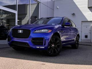 Turn heads in our phenomenal 2020 Jaguar F-Pace R-Sport that looks incredible in Caesium Blue Metallic! Its powered by a Turbocharged 2.0 Liter Inline 4 engine that produces 296 horsepower while paired with a smooth-shifting 8-Speed Automatic transmission. Sensual curves are enhanced by the exterior features including black alloy wheels, black grille, LED headlights, roof rails, a rear roof spoiler, and dual exhuast.Inside our R-Sport, find an upscale cabin that has white leather seating, driver seat memory settings, a leather-wrapped steering wheel with mounted audio/cruise controls, and a power panoramic sunroof! It also has front heated seats, an AM/FM radio thats XM radio ready, an 11 speaker sound system with a subwoofer, navigation,keyless ignition, dual-zone automatic climate control, and a power liftgate.Our Jaguar gives you peace of mind with an assortment of safety features including a backup camera, lane keep assist, blind-spot monitoring, stability/traction control, 4-Wheel anti-locking braking system, dusk sensing headlights, a multitude of airbags and more! Print this page and call us Now... We Know You Will Enjoy Your Test Drive Towards Ownership! We look forward to showing you why Go Mazda is the best place for all your automotive needs.Go Mazda is an AMVIC licensed business.Please note: this vehicle was previously registered in the province ofQuébec,Ontario and Manitoba, and is showing a CarFax incident in the amount of $8,814.05