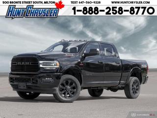 YESSSS YESSSSS YESSSS!!!! WHAT A DEAL!!! 2021 RAM 2500 LARAMIE CREW CAB NIGHT EDITION 4X4!!! Equipped with a 6.7L Diesel Engine, Automatic Transmission, Premium Leather Seating for Five, 20in Blackout Alloys, 12in Touchscreen with Navigation and Rear Back Up Camera, Harmon Kardon Sound System, Prox Entry, Heated Seats Front and Second Row, Vented Seating, Heated Steering, Remote Start, Spray In Liner, Class IV Hitch, Fog Lights, Power Sunroof, Auto Highbeams, Dual Climate, Wireless Charing, Auto Wipers, Bluetooth, Push Button Start, Power Tailgate, Rear Camera, CarPlay, Android Auto, Sirius Radio Ready and so much more!! Are you on the Hunt for the perfect car in Ontario? Look no further than our car dealership! Our NON-COMMISSION sales team members are dedicated to providing you with the best service in town. Whether youre looking for a sleek pickup truck or a spacious family vehicle, our team has got you covered. Visit us today and take a test drive - we promise you wont be disappointed! Call 905-876-2580 or Email us at sales@huntchrysler.com