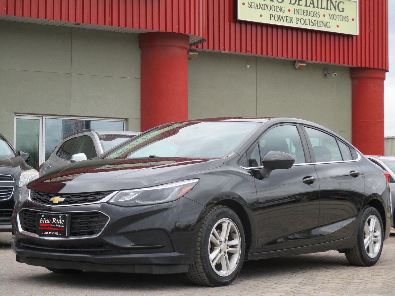 <p>2016 Chevrolet Cruze LT Sedan</p><p>1.4LTR turbo<br>6spd manual transmission<br>A/C<br>Tilt<br>Cruise<br>Power windows<br>Power locks<br>Power mirrors<br>5 passengers<br>ONLY 162,000kms!<br>AM/FM radio<br>MY LINK / Bluetooth<br>Alloy wheels<br>Back up camera<br>Economical transportation!</p><p>$10,975 Safetied<br>Financing and Warranty Available at Fine Ride Auto Sales Ltd<br>www.FineRideAutoSales.ca</p><p>Call: 204-415-3300 or 1-855-854-3300<br>Text: 204-226-1790<br>View in person at: Unit 3-3000 Main Street</p><p>DLR# 4614<br>**Plus applicable taxes**</p><p></p><p style=text-align:center;>Monday                9am to 6pm<br>Tuesday               9am to 6pm<br>Wednesday               9am to 6pm<br>Thursday                9am to 6pm<br>Friday                9am to 5pm<br>Saturday                   10am to 2pm<br>Sunday                    CLOSED</p>