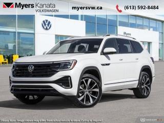 <b>Leather Seats!</b><br> <br> <br> <br>  This 2024 Volkswagen Atlas features bold styling and immense interior space, with best-in-class third-row legroom. <br> <br>This 2024 Volkswagen Atlas is a premium family hauler that offers voluminous space for occupants and cargo, comfort, sophisticated safety and driver-assist technology. The exterior sports a bold design, with an imposing front grille, coherent body lines, and a muscular stance. On the inside, trim pieces are crafted with premium materials and carefully put together to ensure rugged build quality, with straightforward control layouts, ergonomic seats, and an abundance of storage space. With a bevy of standard safety technology that inspires confidence, this 2024 Volkswagen Atlas is an excellent option for a versatile and capable family SUV.<br> <br> This oryx white pearl effect SUV  has an automatic transmission and is powered by a  2.0L I4 16V GDI DOHC Turbo engine.<br> <br> Our Atlass trim level is Execline 2.0 TSI. This range topping Exceline trim rewards you with awesome standard features such as a 360-camera system, a panoramic sunroof, harman/kardon premium audio, integrated navigation, and leather seating upholstery. Also standard include a power liftgate for rear cargo access, heated and ventilated front seats, a heated steering wheel, remote engine start, adaptive cruise control, and a 12-inch infotainment system with Car-Net mobile hotspot internet access, Apple CarPlay and Android Auto. Safety features also include blind spot detection, lane keeping assist with lane departure warning, front and rear collision mitigation, park distance control, and autonomous emergency braking. This vehicle has been upgraded with the following features: Leather Seats. <br><br> <br>To apply right now for financing use this link : <a href=https://www.myersvw.ca/en/form/new/financing-request-step-1/44 target=_blank>https://www.myersvw.ca/en/form/new/financing-request-step-1/44</a><br><br> <br/> See dealer for details. <br> <br>Call one of our experienced Sales Representatives today and book your very own test drive! Why buy from us? Move with the Myers Automotive Group since 1942! We take all trade-ins - Appraisers on site!<br> Come by and check out our fleet of 30+ used cars and trucks and 130+ new cars and trucks for sale in Kanata.  o~o