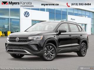 <b>Heated Seats,  Heated Steering Wheel,  Apple CarPlay,  Android Auto,  Blind Spot Detection!</b><br> <br> <br> <br>  This 2024 VW Taos is everything youre looking for and then some. <br> <br>The VW Taos was built for the adventurer in all of us. With all the tech you need for a daily driver married to all the classic VW capability, this SUV can be your weekend warrior, too. Exceeding every expectation was the design motto for this compact SUV, and VW engineers delivered. For an SUV thats just right, check out this 2024 Volkswagen Taos.<br> <br> This deep black pearl SUV  has an automatic transmission.<br> <br> Our Taoss trim level is Trendline 4MOTION. The Trendline 4MOTION trim of this SUV comes with great standard features such as heated front seats, a heated leatherette-wrapped steering wheel, remote keyless entry, and a 6.5-inch infotainment screen with Apple CarPlay and Android Auto. Safety features include blind spot detection, front and rear collision mitigation, autonomous emergency braking, and a back-up camera. This vehicle has been upgraded with the following features: Heated Seats,  Heated Steering Wheel,  Apple Carplay,  Android Auto,  Blind Spot Detection,  Collision Mitigation,  Led Lights. <br><br> <br>To apply right now for financing use this link : <a href=https://www.myersvw.ca/en/form/new/financing-request-step-1/44 target=_blank>https://www.myersvw.ca/en/form/new/financing-request-step-1/44</a><br><br> <br/>    5.99% financing for 84 months. <br> Buy this vehicle now for the lowest bi-weekly payment of <b>$258.54</b> with $0 down for 84 months @ 5.99% APR O.A.C. ( taxes included, $1071 (OMVIC fee, Air and Tire Tax, Wheel Locks, Admin fee, Security and Etching) is included in the purchase price.    ).  Incentives expire 2024-05-31.  See dealer for details. <br> <br> <br>LEASING:<br><br>Estimated Lease Payment: $200 bi-weekly <br>Payment based on 4.99% lease financing for 48 months with $0 down payment on approved credit. Total obligation $20,854. Mileage allowance of 16,000 KM/year. Offer expires 2024-05-31.<br><br><br>Call one of our experienced Sales Representatives today and book your very own test drive! Why buy from us? Move with the Myers Automotive Group since 1942! We take all trade-ins - Appraisers on site!<br> Come by and check out our fleet of 40+ used cars and trucks and 120+ new cars and trucks for sale in Kanata.  o~o