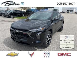 <b>Heated Steering Wheel,  Remote Start,  Heated Seats,  Apple CarPlay,  Android Auto!</b><br> <br> <br> <br>  This Chevy Trax makes a return for 2024, with even more standard features and tech. <br> <br>All new and redesigned for 2024, the ever-popular Chevy Trax sports exciting looks with even more interior space and enhanced safety features. Compact proportions with an efficient powertrain make this crossover the ideal urban companion. Step this way to experience what prime urban commuting is with this 2024 Trax.<br> <br> This mosaic black metallic  SUV  has an automatic transmission and is powered by a  137HP 1.2L 3 Cylinder Engine.<br> <br> Our Traxs trim level is 1RS. This Trax 1RS steps it up with the LS Convenience Package, that includes a heated steering wheel, heated side mirrors and remote engine start, along with great standard features such as heated front seats, cruise control, USB A/C charging, 60/40 split-folding rear seats, air conditioning, and an 8-inch infotainment screen with wireless Apple CarPlay and Android Auto, wi-fi hotspot capability, active noise cancellation, and SiriusXM streaming radio. Safety features also include front pedestrian braking, forward collision alert, lane keeping assist with lane departure warning, IntelliBeam, and a rearview camera. This vehicle has been upgraded with the following features: Heated Steering Wheel,  Remote Start,  Heated Seats,  Apple Carplay,  Android Auto,  Lane Keep Assist,  Front Pedestrian Braking. <br><br> <br>To apply right now for financing use this link : <a href=http://www.boltongm.ca/?https://CreditOnline.dealertrack.ca/Web/Default.aspx?Token=44d8010f-7908-4762-ad47-0d0b7de44fa8&Lang=en target=_blank>http://www.boltongm.ca/?https://CreditOnline.dealertrack.ca/Web/Default.aspx?Token=44d8010f-7908-4762-ad47-0d0b7de44fa8&Lang=en</a><br><br> <br/>    5.49% financing for 84 months. <br> Buy this vehicle now for the lowest bi-weekly payment of <b>$163.06</b> with $2736 down for 84 months @ 5.49% APR O.A.C. ( Plus applicable taxes -  Plus applicable fees   ).  Incentives expire 2024-05-31.  See dealer for details. <br> <br>At Bolton Motor Products, we offer new Chevrolet, Cadillac, Buick, GMC cars and trucks in Bolton, along with used cars, trucks and SUVs by top manufacturers. Our sales staff will help you find that new or used car you have been searching for in the Bolton, Brampton, Nobleton, Kleinburg, Vaughan, & Maple area. o~o