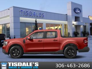<b>FX4 Off-Road Package, 17 inch Aluminum Wheels!</b><br> <br> <br> <br>Check out the large selection of new Fords at Tisdales today!<br> <br>  This Maverick is the perfect vehicle for drivers who want the utility of an open truck bed without the gargantuan size of a full-size pickup. <br> <br>With a do-it-yourself attitude, this trendsetter is ready for any challenge you put in front of it. The Maverick is designed to fit up to 5 passengers, tow or haul an impressive payload and offers maneuverability in the city that is unsurpassed. Whether you choose to use this Ford Maverick as a daily commuter, a grocery getter, furniture hauler or weekend warrior, this compact pickup truck is ready, willing and able to get it done!<br> <br> This hot pepper red metallic tinted clearcoat Crew Cab 4X4 pickup   has an automatic transmission and is powered by a  250HP 2.0L 4 Cylinder Engine.<br> <br> Our Mavericks trim level is Lariat. Offering even more comfort and convenience, this Maverick Lariat features heated front seats with a power-adjustable drivers seat, ActiveX synthetic leather upholstery, dual-zone climate control, and proximity keyless entry with push button start. Also standard is a configurable cargo box, to allow for even more storage versatility. Additional standard equipment includes towing equipment with trailer sway control, full folding rear bench seats, an underbody-stored spare wheel, and cargo box lights. Convenience and connectivity features include cruise control with steering wheel controls, front and rear cupholders, power rear windows, remote keyless entry, mobile hotspot internet access, and a 9-inch infotainment screen with Apple CarPlay and Android Auto. Safety features include automatic emergency braking, forward collision alert, LED headlights with automatic high beams, and a rearview camera. This vehicle has been upgraded with the following features: Fx4 Off-road Package, 17 Inch Aluminum Wheels. <br><br> View the original window sticker for this vehicle with this url <b><a href=http://www.windowsticker.forddirect.com/windowsticker.pdf?vin=3FTTW8S98RRB11074 target=_blank>http://www.windowsticker.forddirect.com/windowsticker.pdf?vin=3FTTW8S98RRB11074</a></b>.<br> <br>To apply right now for financing use this link : <a href=http://www.tisdales.com/shopping-tools/apply-for-credit.html target=_blank>http://www.tisdales.com/shopping-tools/apply-for-credit.html</a><br><br> <br/>    8.99% financing for 84 months. <br> Buy this vehicle now for the lowest bi-weekly payment of <b>$363.25</b> with $0 down for 84 months @ 8.99% APR O.A.C. ( Plus applicable taxes -  $699 administration fee included in sale price.   ).  Incentives expire 2024-05-31.  See dealer for details. <br> <br>Tisdales is not your standard dealership. Sales consultants are available to discuss what vehicle would best suit the customer and their lifestyle, and if a certain vehicle isnt readily available on the lot, one will be brought in. o~o