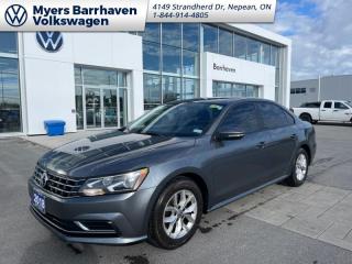 <b>Aluminum Wheels,  Heated Seats,  Rear View Camera,  Bluetooth,  Remote Keyless Entry!</b><br> <br>    Although the 2018 Volkswagen Passat is ranked as a mid sized sedan, it has all the bells and whistles of a premium sedan for a smaller price. This  2018 Volkswagen Passat is fresh on our lot in Nepean. <br> <br>A 5 star passenger safety rating and comfortable passenger seating is what makes the 2018 Volkswagen Passat a premium mid sized family sedan that is centered around a busy familys life. This mid sized sedan has plenty of power, more than enough room for the kids and luggage and the technologically advanced options and features to keep everyone happy regardless of the length of the drive. This  sedan has 116,331 kms. Its  platinum gray metallic in colour  . It has an automatic transmission and is powered by a  2.0L I4 16V GDI DOHC Turbo engine.  <br> <br> Our Passats trim level is Trendline+. The Trendline trim 2018 Volkswagen Passat can only be considered as the base model by its low price. The standard features and options included in this trim make it anything but base. This 2018 Passat includes as standard speed sensing steering, aluminum wheels, power door and tailgate locks, perimeter and approach lights, 6.33 inch touchscreen with 6 speakers and Bluetooth and USB integration, App-Connect smart phone integration, heated front bucket seats, cruise control, dual zone front automatic air conditioning, remote keyless entry, 4 door curb courtesy illumination, multiple storage compartments, a back up camera and an impressive array of passenger safety airbags. This vehicle has been upgraded with the following features: Aluminum Wheels,  Heated Seats,  Rear View Camera,  Bluetooth,  Remote Keyless Entry. <br> <br>To apply right now for financing use this link : <a href=https://www.barrhavenvw.ca/en/form/new/financing-request-step-1/44 target=_blank>https://www.barrhavenvw.ca/en/form/new/financing-request-step-1/44</a><br><br> <br/><br> Buy this vehicle now for the lowest bi-weekly payment of <b>$114.89</b> with $0 down for 84 months @ 7.99% APR O.A.C. ((Plus applicable taxes and fees - Some conditions apply to get approved at the mentioned rate)     ).  See dealer for details. <br> <br>We are your premier Volkswagen dealership in the region. If youre looking for a new Volkswagen or a car, check out Barrhaven Volkswagens new, pre-owned, and certified pre-owned Volkswagen inventories. We have the complete lineup of new Volkswagen vehicles in stock like the GTI, Golf R, Jetta, Tiguan, Atlas Cross Sport, Volkswagen ID.4 electric vehicle, and Atlas. If you cant find the Volkswagen model youre looking for in the colour that you want, feel free to contact us and well be happy to find it for you. If youre in the market for pre-owned cars, make sure you check out our inventory. If you see a car that you like, contact 844-914-4805 to schedule a test drive.<br> Come by and check out our fleet of 40+ used cars and trucks and 80+ new cars and trucks for sale in Nepean.  o~o
