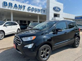 <p><br />KEY FEATURES: 2018 Eco-sport Titanium, AWD, 2.0L 4cyl ecoboost engine, Black, leather interior, navigation, heated seats, remote start, rear backup camera, Back up sensors, sync 3, BLIS, power windows power locks loaded</p><p><br />SERVICE/RECON – Full Safety Inspection completed, oil and filter change completed -  Please contact us for more details. </p><p><br />Price includes safety.  We are a full disclosure dealership - ask to see this vehicles CarFax report.</p><p><br />Please Call 519-756-6191, Email sales@brantcountyford.ca for more information and availability on this vehicle.  Brant County Ford is a family-owned dealership and has been a proud member of the Brantford community for over 40 years!</p><p><br />** See dealer for details.</p><p>*Please note all prices are plus HST and Licencing.</p><p>* Prices in Ontario, Alberta and British Columbia include OMVIC/AMVIC fee (where applicable), accessories, other dealer installed options, administration and other retailer charges. </p><p>*The sale price assumes all applicable rebates and incentives (Delivery Allowance/Non-Stackable Cash/3-Payment rebate/SUV Bonus/Winter Bonus, Safety etc</p><p>All prices are in Canadian dollars (unless otherwise indicated). Retailers are free to set individual prices</p>