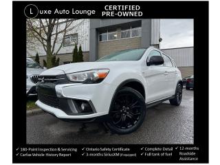 <p>BALANCE OF MITSUBISHI 10-YEAR/160,000KM POWERTRAIN WARRANTY INCLUDED!! This 2018 Mitsubishi RVR GT AWD has it all including: panoramic glass roof, heated seats, gloss black alloy wheels, touch-screen radio, back-up camera, bluetooth hands-free, SiriusXM satellite radio, all wheel drive and more!</p><p><span style=font-size: 16px; caret-color: #333333; color: #333333; font-family: Work Sans, sans-serif; white-space: pre-wrap; -webkit-text-size-adjust: 100%; background-color: #ffffff;>This vehicle comes Luxe certified pre-owned, which includes: 180-point inspection & servicing, oil lube and filter change, minimum 50% material remaining on tires and brakes, Ontario safety certificate, complete interior and exterior detailing, Carfax Verified vehicle history report, guaranteed one key (additional keys may be purchased at time of sale), FREE 90-day SiriusXM satellite radio trial (on factory-equipped vehicles) & full tank of fuel!</span></p><p><span style=font-size: 16px; caret-color: #333333; color: #333333; font-family: Work Sans, sans-serif; white-space: pre-wrap; -webkit-text-size-adjust: 100%; background-color: #ffffff;>Priced at ONLY $129 bi-weekly with $1500 down over 72 months at 8.99% (cost of borrowing is $1999 per $10000 financed) OR cash purchase price of $16995 (both prices are plus HST and licensing). Call today and book your test drive appointment!</span></p>