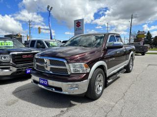 Used 2012 RAM 1500 Laramie Quad Cab 4x4 ~Nav ~Leather ~Power Moonroof for sale in Barrie, ON