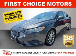 Welcome to First Choice Motors, the largest car dealership in Toronto of pre-owned cars, SUVs, and vans priced between $5000-$15,000. With an impressive inventory of over 300 vehicles in stock, we are dedicated to providing our customers with a vast selection of affordable and reliable options. <br><br>Were thrilled to offer a used 2017 Ford Fusion SE, grey color with 259,000km (STK#7361) This vehicle was $8990 NOW ON SALE FOR $7990. It is equipped with the following features:<br>- Automatic Transmission<br>- Heated seats<br>- Bluetooth<br>- Reverse camera<br>- Alloy wheels<br>- Power windows<br>- Power locks<br>- Power mirrors<br>- Air Conditioning<br><br>At First Choice Motors, we believe in providing quality vehicles that our customers can depend on. All our vehicles come with a 36-day FULL COVERAGE warranty. We also offer additional warranty options up to 5 years for our customers who want extra peace of mind.<br><br>Furthermore, all our vehicles are sold fully certified with brand new brakes rotors and pads, a fresh oil change, and brand new set of all-season tires installed & balanced. You can be confident that this car is in excellent condition and ready to hit the road.<br><br>At First Choice Motors, we believe that everyone deserves a chance to own a reliable and affordable vehicle. Thats why we offer financing options with low interest rates starting at 7.9% O.A.C. Were proud to approve all customers, including those with bad credit, no credit, students, and even 9 socials. Our finance team is dedicated to finding the best financing option for you and making the car buying process as smooth and stress-free as possible.<br><br>Our dealership is open 7 days a week to provide you with the best customer service possible. We carry the largest selection of used vehicles for sale under $9990 in all of Ontario. We stock over 300 cars, mostly Hyundai, Chevrolet, Mazda, Honda, Volkswagen, Toyota, Ford, Dodge, Kia, Mitsubishi, Acura, Lexus, and more. With our ongoing sale, you can find your dream car at a price you can afford. Come visit us today and experience why we are the best choice for your next used car purchase!<br><br>All prices exclude a $10 OMVIC fee, license plates & registration  and ONTARIO HST (13%)