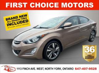 Welcome to First Choice Motors, the largest car dealership in Toronto of pre-owned cars, SUVs, and vans priced between $5000-$15,000. With an impressive inventory of over 300 vehicles in stock, we are dedicated to providing our customers with a vast selection of affordable and reliable options. <br><br>Were thrilled to offer a used 2015 Hyundai Elantra SPORT, brown color with 91,000km (STK#7364) This vehicle was $11990 NOW ON SALE FOR $10990. It is equipped with the following features:<br>- Manual Transmission<br>- Sunroof<br>- Heated seats<br>- Bluetooth<br>- Reverse camera<br>- Alloy wheels<br>- Power windows<br>- Power locks<br>- Power mirrors<br>- Air Conditioning<br><br>At First Choice Motors, we believe in providing quality vehicles that our customers can depend on. All our vehicles come with a 36-day FULL COVERAGE warranty. We also offer additional warranty options up to 5 years for our customers who want extra peace of mind.<br><br>Furthermore, all our vehicles are sold fully certified with brand new brakes rotors and pads, a fresh oil change, and brand new set of all-season tires installed & balanced. You can be confident that this car is in excellent condition and ready to hit the road.<br><br>At First Choice Motors, we believe that everyone deserves a chance to own a reliable and affordable vehicle. Thats why we offer financing options with low interest rates starting at 7.9% O.A.C. Were proud to approve all customers, including those with bad credit, no credit, students, and even 9 socials. Our finance team is dedicated to finding the best financing option for you and making the car buying process as smooth and stress-free as possible.<br><br>Our dealership is open 7 days a week to provide you with the best customer service possible. We carry the largest selection of used vehicles for sale under $9990 in all of Ontario. We stock over 300 cars, mostly Hyundai, Chevrolet, Mazda, Honda, Volkswagen, Toyota, Ford, Dodge, Kia, Mitsubishi, Acura, Lexus, and more. With our ongoing sale, you can find your dream car at a price you can afford. Come visit us today and experience why we are the best choice for your next used car purchase!<br><br>All prices exclude a $10 OMVIC fee, license plates & registration  and ONTARIO HST (13%)
