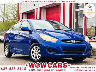2014 Hyundai Accent GLS includes: <br/> Odometer: 114,971km <br/> Sale Price: $12,998+taxes <br/> Financing Available  <br/> <br/>  <br/> WOW Factors:-  <br/> -Certified and mechanical inspection  <br/> -Low kms <br/> <br/>  <br/> Highlight Features:- <br/> -Heated Seats <br/> -Air Conditioning <br/> -Eco Mode <br/> -Power Windows <br/> -Power Locks <br/> -Bluetooth Connectivity <br/> -Cruise Control and much more. <br/> <br/>  <br/> Financing Available  <br/> Welcome to WOW CARS Family! <br/> Our prior most priority is the satisfaction of the customers in each aspect. We deal with the sale/purchase of pre-owned Cars, SUVs, VANs, and Trucks. Our main values are Truth, Transparency, and Believe. <br/> <br/>  <br/> Visit WOW CARS Today at 1800 Winnipeg Street Regina, SK S4P1G2, or give us a call at (639) 528-8II8. <br/>
