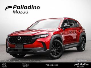 <b>Sunroof,  Synthetic Leather Seats,  Heated Seats,  Heated Steering Wheel,  Power Liftgate!</b><br> <br> <br> <br>  This 2024 Mazda CX-50 brings refinement and driving joy to the compact SUV class in the way that only a Mazda can. <br> <br>With its wide stance, high ground clearance, flared fenders, and low roofline, the CX-50 beckons you to go further. Responsiveness and control are always at your fingertips, no matter the environment. It is in our nature to explore, and this CX-50 was purpose built to follow our nature. Explore the unknown territory within yourself and your world with the CX-50.<br> <br> This soul red crystal metallic SUV  has an automatic transmission and is powered by a  2.5L I4 16V GDI DOHC engine.<br> <br> Our CX-50s trim level is GS-L. This CX-50 makes every adventure an experience with awesome features like a sunroof, heated synthetic leather seats, and a heated steering wheel. Mazda Connect infotainment featuring Apple CarPlay, Android Auto, Bluetooth, and wireless connectivity make sure you always stay connected. A power liftgate, proximity key, automatic high beams provide stylish convenience while distance pacing cruise with stop and go, lane keep assist, blind spot detection, smart brake support, and a rear view camera helps you drive with confidence. This vehicle has been upgraded with the following features: Sunroof,  Synthetic Leather Seats,  Heated Seats,  Heated Steering Wheel,  Power Liftgate,  Apple Carplay,  Android Auto. <br><br> <br>To apply right now for financing use this link : <a href=https://www.palladinomazda.ca/finance/ target=_blank>https://www.palladinomazda.ca/finance/</a><br><br> <br/>    Incentives expire 2024-07-02.  See dealer for details. <br> <br>Palladino Mazda in Sudbury Ontario is your ultimate resource for new Mazda vehicles and used Mazda vehicles. We not only offer our clients a large selection of top quality, affordable Mazda models, but we do so with uncompromising customer service and professionalism. We takes pride in representing one of Canadas premier automotive brands. Mazda models lead the way in terms of affordability, reliability, performance, and fuel efficiency.<br> Come by and check out our fleet of 90+ used cars and trucks and 90+ new cars and trucks for sale in Sudbury.  o~o