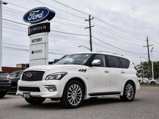The 2015 Infiniti QX80 AWD, a standout addition to our inventory, is now available at Victory Ford Lincoln. Elevate your driving experience with this exceptional model.
On this Infiniti QX80 AWD you will find features like;

AWD
Navigation 
Heated Seats
Heated Seats
Dual Panel Moon Roof
Leather Seats
Cruise Control
Power Windows
Power Locks
Power Seats
Push Button Start
and so much more!
<br><br>Special Sale price listed is available to finance purchases only on approved credit. Price of vehicle may differ with other forms of payment.<br><br> ***3 month comprehensive warranty included on vehicles under ten years old and with less than 160,000KM<br><br>We use no hassle no haggle live market pricing!  Save money and time. <br>All prices shown include all fees. Reconditioning and Full Detailing. Taxes and Licensing extra. <br><br>All Pre-Owned vehicles come standard with one key. If we received additional keys from the previous owner they will be with the vehicle upon delivery at no cost. Additional keys may be purchased at customers requested and expense. <br><br>Book your appointment today!<br>
