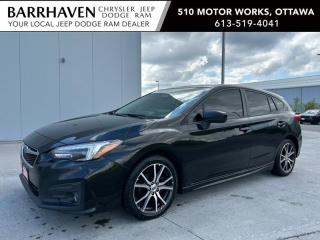 Just IN... 2018 Subaru Impreza Sport 2.0i Hatchback. Some of the Feature Options included in the Trim Package are 2.0L H4 DOHC 16-valve Engine, Continuously variable transmission, 17-inch 5-spoke split design aluminum alloy wheels, All-wheel drive, Power tilting and sliding sunroof with sunshade, 8-inch high-resolution touch-screen display, Rear View Camera, Rear Collision Warning, Blind Spot Warning, AM/FM/CD stereo radio, Starlink smartphone integration, Apple CarPlay and Android auto functionality, Streaming audio via Bluetooth wireless technology, USB/iPod connector, Leather-wrapped steering wheel with silver accent stitching, Leather-wrapped shift knob, Premium cloth seats with accent stitching, Front bucket seats, Heated front seats, 6-way power drivers seat, 60/40 split folding bench, Carbon finish interior accents, Aluminum pedals, Automatic climate control & More. The Subaru includes a Clean Car-Proof Report Free of any Insurance or Collison Claims. The Subaru has undergone a Complete Detail Cleaning and is all ready for YOU. Nobody deals like Barrhaven Jeep Dodge Ram, come and see us today and we will show you why!!