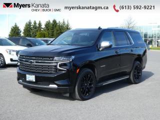 <b>Sunroof, Z71 Midnight Edition, Max Trailering Package!</b><br> <br> <br> <br>At Myers, we believe in giving our customers the power of choice. When you choose to shop with a Myers Auto Group dealership, you dont just have access to one inventory, youve got the purchasing power of an entire auto group behind you!<br> <br>  Get behind the wheel of this Tahoe and experience all the awesome innovations this SUV has to offer. <br> <br>This Chevy Tahoe has the strength and capability to pull off anything, from the hustle and bustle of your daily commute to weekend excursions. The impressive amount of cargo space offers the room you need for not only your gear but all of your passengers stuff as well. The spacious, well-appointed interior makes this SUV a pleasure to ride in for the driver and passengers alike. Work hard and play harder with this capable Chevy Tahoe.<br> <br> This black SUV  has an automatic transmission and is powered by a  420HP 6.2L 8 Cylinder Engine.<br> <br> Our Tahoes trim level is Premier. This gorgeous Tahoe Premier has been luxuriously enhanced with a unique front bumper and grille, premium aluminum wheels, a magnetic ride control suspension, enhanced navigation paired with a 10.2 inch touchscreen display, wireless Apple CarPlay and Android Auto with voice recognition plus luxurious leather cooled seats. Additional features include 4G Wi-Fi, a power liftgate, a Bose 10-speaker Surround audio system with CenterPoint, LED IntelliBeam headlights, and side blind zone alert. It also includes dark assist side steps, remote keyless entry and remote engine start, rear parking assist with lane keep assist and lane departure warning, forward collision alert with automatic pedestrian braking, Bluetooth audio streaming, SiriusXM plus a power folding rear bench seat. This vehicle has been upgraded with the following features: Sunroof, Z71 Midnight Edition, Max Trailering Package. <br><br> <br>To apply right now for financing use this link : <a href=https://www.myerskanatagm.ca/finance/ target=_blank>https://www.myerskanatagm.ca/finance/</a><br><br> <br/>    Incentives expire 2024-05-31.  See dealer for details. <br> <br>Myers Kanata Chevrolet Buick GMC Inc is a great place to find quality used cars, trucks and SUVs. We also feature over a selection of over 50 used vehicles along with 30 certified pre-owned vehicles. Our Ottawa Chevrolet, Buick and GMC dealership is confident that youll be able to find your next used vehicle at Myers Kanata Chevrolet Buick GMC Inc. You will always find our inventory updated with the latest models. Our team believes in giving nothing but the best to our customers. Visit our Ottawa GMC, Chevrolet, and Buick dealership and get all the information you need today!<br> Come by and check out our fleet of 40+ used cars and trucks and 150+ new cars and trucks for sale in Kanata.  o~o