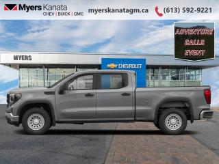 <b>Spray on Bed Liner, Sierra Value Package, 18 inch Aluminum Wheels, Running Boards, Power Seat!</b><br> <br> <br> <br>At Myers, we believe in giving our customers the power of choice. When you choose to shop with a Myers Auto Group dealership, you dont just have access to one inventory, youve got the purchasing power of an entire auto group behind you!<br> <br>  No matter where youre heading or what tasks need tackling, theres a premium and capable Sierra 1500 thats perfect for you. <br> <br>This 2024 GMC Sierra 1500 stands out in the midsize pickup truck segment, with bold proportions that create a commanding stance on and off road. Next level comfort and technology is paired with its outstanding performance and capability. Inside, the Sierra 1500 supports you through rough terrain with expertly designed seats and robust suspension. This amazing 2024 Sierra 1500 is ready for whatever.<br> <br> This sterling gray Crew Cab 4X4 pickup   has an automatic transmission and is powered by a  355HP 5.3L 8 Cylinder Engine.<br> <br> Our Sierra 1500s trim level is Pro. This GMC Sierra 1500 Pro comes with some excellent features such as a 7 inch touchscreen display with Apple CarPlay and Android Auto, wireless streaming audio, cruise control and easy to clean rubber floors. Additionally, this pickup truck also comes with a locking tailgate, a rear vision camera, StabiliTrak, air conditioning and teen driver technology. This vehicle has been upgraded with the following features: Spray On Bed Liner, Sierra Value Package, 18 Inch Aluminum Wheels, Running Boards, Power Seat, Off Road Package. <br><br> <br>To apply right now for financing use this link : <a href=https://www.myerskanatagm.ca/finance/ target=_blank>https://www.myerskanatagm.ca/finance/</a><br><br> <br/> See dealer for details. <br> <br>Myers Kanata Chevrolet Buick GMC Inc is a great place to find quality used cars, trucks and SUVs. We also feature over a selection of over 50 used vehicles along with 30 certified pre-owned vehicles. Our Ottawa Chevrolet, Buick and GMC dealership is confident that youll be able to find your next used vehicle at Myers Kanata Chevrolet Buick GMC Inc. You will always find our inventory updated with the latest models. Our team believes in giving nothing but the best to our customers. Visit our Ottawa GMC, Chevrolet, and Buick dealership and get all the information you need today!<br> Come by and check out our fleet of 40+ used cars and trucks and 160+ new cars and trucks for sale in Kanata.  o~o
