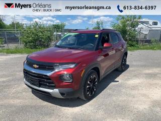 <b>Remote Start,  Apple CarPlay,  Android Auto,  Lane Keep Assist,  Aluminum Wheels!</b><br> <br>    This Trailblazer is ready to get up, get out, and enjoy the open road ahead. This  2022 Chevrolet Trailblazer is fresh on our lot in Orleans. <br> <br>The 2022 Trailblazer is spacious, bold and has the technology and capability to help you get up and get out there. Whether the trail you blaze is on the pavement or off of it, this incredible Trailblazer is ready to be your partner through it all. Striking style is the first thing youll notice about this SUV. Its sculpted design and bold proportions give it a fresh, modern feel. While its capable chassis and seating for the whole family means this SUV is ready for whats next. The spacious interior features a versatile center console that keeps items within easy reach. Your passengers will stay comfortable with plenty of rear-seat leg room and tons of spots to store their things.This  SUV has 58,028 kms. Its  red in colour  . It has an automatic transmission and is powered by a  155HP 1.3L 3 Cylinder Engine. <br> <br> Our Trailblazers trim level is LT. Upgrading to this Trailblazer LT is a great choice as it comes better equipped with remote engine start, LED fog lights, blind spot detection, rear cross traffic alert and rear park assist. Additional features include a power driver seat, unique aluminum wheels, Intellibeam automatic headlights, a colour touchscreen infotainment system featuring wireless Android Auto and wireless Apple CarPlay, Bluetooth streaming audio with voice command, lane keep assist with lane departure warning. Other great features are front collision alert, automatic emergency braking, a rear vision camera, 40/60 split rear bench seat and is 4G LTE Wi-Fi hotspot capable. This vehicle has been upgraded with the following features: Remote Start,  Apple Carplay,  Android Auto,  Lane Keep Assist,  Aluminum Wheels,  Park Assist,  Blind Spot Detection. <br> <br>To apply right now for financing use this link : <a href=https://www.myersorleansgm.ca/FinancePreQualForm target=_blank>https://www.myersorleansgm.ca/FinancePreQualForm</a><br><br> <br/><br> Buy this vehicle now for the lowest bi-weekly payment of <b>$172.94</b> with $0 down for 96 months @ 9.99% APR O.A.C. ( Plus applicable taxes -  Plus applicable fees   ).  See dealer for details. <br> <br>*MYERS LIFETIME ENGINE AND TRANSMISSION COVERAGE CERTIFICATE NOT AVAILABLE ON VEHICLES WITH KMS EXCEEDING 140,000KM, VEHICLES 8 YEARS & OLDER, OR HIGHLINE BRAND VEHICLE(eg. BMW, INFINITI. CADILLAC, LEXUS...)<br> Come by and check out our fleet of 30+ used cars and trucks and 180+ new cars and trucks for sale in Orleans.  o~o