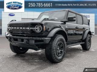 <b>Leather Seats, 360-Degree Camera, Wireless Charging, Navigation, Heated Steering Wheel!</b><br> <br>   Carrying on the legendary legacy, this 2024 Ford Bronco defies all odds to take you on the best of adventures off-road. <br> <br>With a nostalgia-inducing design along with remarkable on-road driving manners with supreme off-road capability, this 2024 Ford Bronco is indeed a jack of all trades and masters every one of them. Durable build materials and functional engineering coupled with modern day infotainment and driver assistive features ensure that this iconic vehicle takes on whatever you can throw at it. Want an SUV that can genuinely do it all and look good while at it? Look no further than this 2024 Ford Bronco!<br> <br> This shadow black SUV  has a 10 speed automatic transmission and is powered by a  315HP 2.7L V6 Cylinder Engine.<br> <br> Our Broncos trim level is Wildtrak. This Bronco Wildtrak is a great companion for your off-the-grid adventures, thanks to an amazing assortment of standard features such as front and rear locking differentials, skid plates for undercarriage protection, off-road suspension with FOX racing shock absorbers, aluminum wheels with beadlock capability, and front fog lamps. This rugged off-roader also treats you to amazing comfort and connectivity features that include heated front seats, remote engine start, dual-zone climate control, front and rear cupholders, and an upgraded infotainment system with Apple CarPlay, Android Auto, SiriusXM and inbuilt navigation, to get you back home from your off-road adventures. Road safety is assured thanks to a suite of systems including blind spot detection, pre-collision assist with pedestrian detection and cross-traffic alert, lane keeping assist with lane departure warning, rear parking sensors, and driver monitoring alert. Additional features include proximity keyless entry with push button start, trail control, trail turn assist, and so much more. This vehicle has been upgraded with the following features: Leather Seats, 360-degree Camera, Wireless Charging, Navigation, Heated Steering Wheel, 17 Inch Aluminum Wheels, Adaptive Cruise Control. <br><br> View the original window sticker for this vehicle with this url <b><a href=http://www.windowsticker.forddirect.com/windowsticker.pdf?vin=1FMEE2BP1RLA44948 target=_blank>http://www.windowsticker.forddirect.com/windowsticker.pdf?vin=1FMEE2BP1RLA44948</a></b>.<br> <br>To apply right now for financing use this link : <a href=https://www.fortmotors.ca/apply-for-credit/ target=_blank>https://www.fortmotors.ca/apply-for-credit/</a><br><br> <br/><br>Come down to Fort Motors and take it for a spin!<p><br> Come by and check out our fleet of 20+ used cars and trucks and 70+ new cars and trucks for sale in Fort St John.  o~o