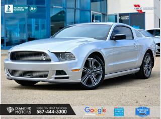 3.7L 6 CYLINDER ENGINE, LEATHER, HEATED SEATS, NAVIGATION, BLUETOOTH, SHAKER AUDIO, AFTERMARKET EXHAUST, CRUISE CONTROL, AND MUCH MORE! <br/> <br/>  <br/> <br/>  <br/> Just Arrived 2014 Ford Mustang V6 Premium Coupe  Silver has 131,940 KM on it. 3.7L 6 Cylinder Engine engine, Rear-Wheel Drive, Automatic transmission, 5 Seater passengers, on special price for $18,900.00. <br/> <br/>  <br/> Book your appointment today for Test Drive. We offer contactless Test drives & Virtual Walkarounds. Stock Number: 24095-CSK <br/> <br/>  <br/> Diamond Motors has built a reputation for serving you, our customers. Being honest and selling quality pre-owned vehicles at competitive & affordable prices. Whenever you deal with us, you know you get to deal and speak directly with the owners. This means unique personalized customer service to meet all your needs. No high-pressure sales tactics, only upfront advice. <br/> <br/>  <br/> Why choose us? <br/>  <br/> Certified Pre-Owned Vehicles <br/> Family Owned & Operated <br/> Finance Available <br/> Extended Warranty <br/> Vehicles Priced to Sell <br/> No Pressure Environment <br/> Inspection & Carfax Report <br/> Professionally Detailed Vehicles <br/> Full Disclosure Guaranteed <br/> AMVIC Licensed <br/> BBB Accredited Business <br/> CarGurus Top-rated Dealer 2022 <br/> <br/>  <br/> Phone to schedule an appointment @ 587-444-3300 or simply browse our inventory online www.diamondmotors.ca or come and see us at our location at <br/> 3403 93 street NW, Edmonton, T6E 6A4 <br/> <br/>  <br/> To view the rest of our inventory: <br/> www.diamondmotors.ca/inventory <br/> <br/>  <br/> All vehicle features must be confirmed by the buyer before purchase to confirm accuracy. All vehicles have an inspection work order and accompanying Mechanical fitness assessment. All vehicles will also have a Carproof report to confirm vehicle history, accident history, salvage or stolen status, and jurisdiction report. <br/>