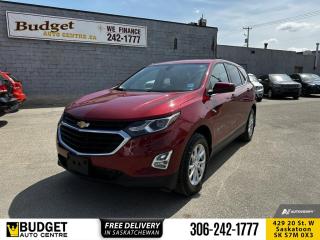 <b>Aluminum Wheels,  Apple CarPlay,  Android Auto,  Remote Start,  Heated Seats!</b><br> <br>    Get the versatility of a compact SUV, with its impressive fuel economy in the 2018 Chevy Equinox. This  2018 Chevrolet Equinox is for sale today. <br> <br>When Chevrolet designed the Equinox for the all-new 2018 model year, they got every detail just right. Its the perfect size, roomy without being too big. This compact SUV pairs eye-catching style with a spacious and versatile cabin thats been thoughtfully designed to put you at the centre of attention. This mid size crossover also comes packed with desirable technology and safety features. For a mid sized SUV, its hard to beat this Chevrolet Equinox. This  SUV has 150,466 kms. Its  red in colour  . It has a 6 speed automatic transmission and is powered by a  170HP 1.5L 4 Cylinder Engine.  It may have some remaining factory warranty, please check with dealer for details. <br> <br> Our Equinoxs trim level is LT. Upgrading to this Equinox LT is a great choice as it comes loaded with aluminum wheels, HID headlights, a 7 inch touchscreen display with Apple CarPlay and Android Auto, active aero shutters for better fuel economy, an 8-way power driver seat and power heated outside mirrors. It also has a remote engine start, heated front seats, a rear view camera, 4G WiFi capability, steering wheel with audio and cruise controls, Teen Driver technology, Bluetooth streaming audio, StabiliTrak electronic stability control and a split folding rear seat to make loading and unloading large objects a breeze! This vehicle has been upgraded with the following features: Aluminum Wheels,  Apple Carplay,  Android Auto,  Remote Start,  Heated Seats,  Power Seat,  Rear View Camera. <br> <br>To apply right now for financing use this link : <a href=https://www.budgetautocentre.com/used-cars-saskatoon-financing/ target=_blank>https://www.budgetautocentre.com/used-cars-saskatoon-financing/</a><br><br> <br/><br> Buy this vehicle now for the lowest bi-weekly payment of <b>$134.62</b> with $0 down for 84 months @ 5.99% APR O.A.C. ( Plus applicable taxes -  Plus applicable fees   ).  See dealer for details. <br> <br><br> Budget Auto Centre has been a trusted name in the Automotive industry for over 40 years. We have built our reputation on trust and quality service. With long standing relationships with our customers, you can trust us for advice and assistance on all your automotive needs. </br>

<br> With our Credit Repair program, and over 250+ well-priced used vehicles in stock, youll drive home happy. We are driven to ensure the best in customer satisfaction and look forward working with you. </br> o~o