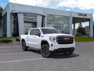 <b>Off Road Suspension,  Bose Premium Audio,  Leather Seats,  Aluminum Wheels,  Skid Plates!</b><br> <br>   Astoundingly advanced and exceedingly premium, this 2024 GMC Sierra 1500 is designed for pickup excellence. <br> <br>This 2024 GMC Sierra 1500 stands out in the midsize pickup truck segment, with bold proportions that create a commanding stance on and off road. Next level comfort and technology is paired with its outstanding performance and capability. Inside, the Sierra 1500 supports you through rough terrain with expertly designed seats and robust suspension. This amazing 2024 Sierra 1500 is ready for whatever.<br> <br> This interstellar wh Crew Cab 4X4 pickup   has an automatic transmission and is powered by a  420HP 6.2L 8 Cylinder Engine.<br> <br> Our Sierra 1500s trim level is AT4. Built for adventure, this ultra capable GMC Sierra 1500 AT4 comes very well equipped with an off-road suspension with skid plates, perforated leather seats, exclusive aluminum wheels, body-coloured exterior accents and a massive 13.4 inch touchscreen display that features wireless Apple CarPlay and Android Auto, Bose premium audio, SiriusXM, plus a 4G LTE hotspot. Additionally, this amazing pickup truck also features a spray-in bedliner, wireless device charging, IntelliBeam LED headlights, remote engine start, forward collision warning and lane keep assist, a trailer-tow package with hitch guidance, LED cargo area lighting, teen driver technology, a HD rear vision camera plus so much more! This vehicle has been upgraded with the following features: Off Road Suspension,  Bose Premium Audio,  Leather Seats,  Aluminum Wheels,  Skid Plates,  Wireless Charging,  Remote Start. <br><br> <br>To apply right now for financing use this link : <a href=https://www.taylorautomall.com/finance/apply-for-financing/ target=_blank>https://www.taylorautomall.com/finance/apply-for-financing/</a><br><br> <br/> Total  cash rebate of $5300 is reflected in the price. Credit includes $5,300 Non Stackable Delivery Allowance  Incentives expire 2024-07-02.  See dealer for details. <br> <br> <br>LEASING:<br><br>Estimated Lease Payment: $558 bi-weekly <br>Payment based on 6.5% lease financing for 48 months with $0 down payment on approved credit. Total obligation $58,105. Mileage allowance of 16,000 KM/year. Offer expires 2024-07-02.<br><br><br><br> Come by and check out our fleet of 90+ used cars and trucks and 110+ new cars and trucks for sale in Kingston.  o~o