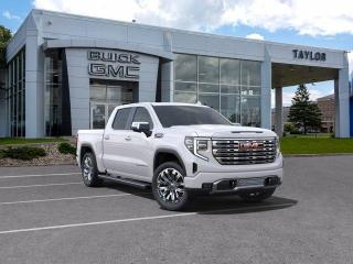 <b>Leather Seats,  Cooled Seats,  Bose Premium Audio,  Wireless Charging,  Heated Rear Seats!</b><br> <br>   No matter where you’re heading or what tasks need tackling, there’s a premium and capable Sierra 1500 that’s perfect for you. <br> <br>This 2024 GMC Sierra 1500 stands out in the midsize pickup truck segment, with bold proportions that create a commanding stance on and off road. Next level comfort and technology is paired with its outstanding performance and capability. Inside, the Sierra 1500 supports you through rough terrain with expertly designed seats and robust suspension. This amazing 2024 Sierra 1500 is ready for whatever.<br> <br> This white frost tricoat Crew Cab 4X4 pickup   has an automatic transmission and is powered by a  420HP 6.2L 8 Cylinder Engine.<br> <br> Our Sierra 1500s trim level is Denali. This premium GMC Sierra 1500 Denali comes fully loaded with perforated leather seats and authentic open-pore wood trim, exclusive exterior styling, unique aluminum wheels, plus a massive 13.4 inch touchscreen display that features wireless Apple CarPlay and Android Auto, a premium 7-speaker Bose audio system, SiriusXM, and a 4G LTE hotspot. Additionally, this stunning pickup truck also features heated and cooled front seats and heated second row seats, a spray-in bedliner, wireless device charging, IntelliBeam LED headlights, remote engine start, forward collision warning and lane keep assist, a trailer-tow package with hitch guidance, LED cargo area lighting, ultrasonic parking sensors, an HD surround vision camera plus so much more! This vehicle has been upgraded with the following features: Leather Seats,  Cooled Seats,  Bose Premium Audio,  Wireless Charging,  Heated Rear Seats,  Aluminum Wheels,  Remote Start. <br><br> <br>To apply right now for financing use this link : <a href=https://www.taylorautomall.com/finance/apply-for-financing/ target=_blank>https://www.taylorautomall.com/finance/apply-for-financing/</a><br><br> <br/> Total  cash rebate of $5300 is reflected in the price. Credit includes $5,300 Non Stackable Delivery Allowance   Incentives expire 2024-05-31.  See dealer for details. <br> <br> <br>LEASING:<br><br>Estimated Lease Payment: $607 bi-weekly <br>Payment based on 6.5% lease financing for 48 months with $0 down payment on approved credit. Total obligation $63,137. Mileage allowance of 16,000 KM/year. Offer expires 2024-05-31.<br><br><br><br> Come by and check out our fleet of 100+ used cars and trucks and 180+ new cars and trucks for sale in Kingston.  o~o