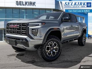 <b>Premium Audio,  Cooled Seats,  Off-Road Package,  HUD,  Heated Steering Wheel!</b><br> <br> <br> <br>  Offering an amazing blend of efficiency, capability and performance, this 2024 Canyon is a great midsize truck option. <br> <br>Aimed at shoppers who desire the capability of a traditional pickup without the compromise of a full-size truck, this 2024 GMC Canyon is ready to take on whatever you throw at it. From work-site duties to intense off-road sessions, this Canyon is sure to never skip a beat!<br> <br> This sterling metallic Crew Cab 4X4 pickup   has a 8 speed automatic transmission and is powered by a  310HP 2.7L 4 Cylinder Engine.<br> <br> Our Canyons trim level is AT4X. Step up to this Canyon AT4X and be rewarded with great features like a tow package with a trailer brake controller and hitch, heated and ventilated front seats with power-adjustable lumbar support and memory function, a heated steering wheel, a drivers head up display, leather upholstery, wireless device charging, and a premium Bose audio system. Additional features include hill descent control, front and rear locking differentials, an aluminum skid plate, upgraded aluminum wheels, front LED fog lamps, 3-inch factory-lifted suspension, front recovery hooks and off-road performance display, along with great standard features such as an EZ-Lift and Lower tailgate, remote engine start, dual-zone climate control, and a vivid 11.3-inch diagonal infotainment screen with Apple CarPlay and Android Auto. Safety features include blind spot detection, rear park assist, rear pedestrian alert, automatic emergency braking, front pedestrian braking, lane keeping assist with lane departure warning, Teen Driver, and forward collision alert with IntelliBeam high beam assist. This vehicle has been upgraded with the following features: Premium Audio,  Cooled Seats,  Off-road Package,  Hud,  Heated Steering Wheel,  Adaptive Cruise Control,  Wireless Charging Pad. <br><br> <br>To apply right now for financing use this link : <a href=https://www.selkirkchevrolet.com/pre-qualify-for-financing/ target=_blank>https://www.selkirkchevrolet.com/pre-qualify-for-financing/</a><br><br> <br/> Weve discounted this vehicle $721.    Incentives expire 2024-05-31.  See dealer for details. <br> <br>Selkirk Chevrolet Buick GMC Ltd carries an impressive selection of new and pre-owned cars, crossovers and SUVs. No matter what vehicle you might have in mind, weve got the perfect fit for you. If youre looking to lease your next vehicle or finance it, we have competitive specials for you. We also have an extensive collection of quality pre-owned and certified vehicles at affordable prices. Winnipeg GMC, Chevrolet and Buick shoppers can visit us in Selkirk for all their automotive needs today! We are located at 1010 MANITOBA AVE SELKIRK, MB R1A 3T7 or via phone at 204-482-1010.<br> Come by and check out our fleet of 80+ used cars and trucks and 180+ new cars and trucks for sale in Selkirk.  o~o