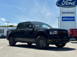<b>Sunroof, Off-Road Package, XLT Luxury Package, 17 inch Aluminum Wheels, Trailer Hitch!</b><br> <br> <br> <br>  Built for people with things to do, this Ford Maverick is ready to get it done. <br> <br>With a do-it-yourself attitude, this trendsetter is ready for any challenge you put in front of it. The Maverick is designed to fit up to 5 passengers, tow or haul an impressive payload and offers maneuverability in the city that is unsurpassed. Whether you choose to use this Ford Maverick as a daily commuter, a grocery getter, furniture hauler or weekend warrior, this compact pickup truck is ready, willing and able to get it done!<br> <br> This shadow black Crew Cab 4X4 pickup   has a 8 speed automatic transmission and is powered by a  250HP 2.0L 4 Cylinder Engine.<br> <br> Our Mavericks trim level is XLT. This Maverick XLT steps things up with upgraded aluminum wheels, a power locking tailgate, power side mirrors and an upgraded front grille. Also standard is a configurable cargo box, to allow for even more storage versatility. Additional standard equipment includes towing equipment with trailer sway control, full folding rear bench seats, an underbody-stored spare wheel, and cargo box lights. Convenience and connectivity features include cruise control with steering wheel controls, air conditioning, front and rear cupholders, power rear windows, remote keyless entry, mobile hotspot internet access, and a 9-inch infotainment screen with Apple CarPlay and Android Auto. Safety features include automatic emergency braking, forward collision alert, LED headlights with automatic high beams, and a rearview camera. This vehicle has been upgraded with the following features: Sunroof, Off-road Package, Xlt Luxury Package, 17 Inch Aluminum Wheels, Trailer Hitch, Power 8-way Driver Seat. <br><br> View the original window sticker for this vehicle with this url <b><a href=http://www.windowsticker.forddirect.com/windowsticker.pdf?vin=3FTTW8C9XRRA89707 target=_blank>http://www.windowsticker.forddirect.com/windowsticker.pdf?vin=3FTTW8C9XRRA89707</a></b>.<br> <br>To apply right now for financing use this link : <a href=https://www.bourgeoismotors.com/credit-application/ target=_blank>https://www.bourgeoismotors.com/credit-application/</a><br><br> <br/> 8.99% financing for 84 months.  Incentives expire 2024-07-02.  See dealer for details. <br> <br>Discount on vehicle represents the Cash Purchase discount applicable and is inclusive of all non-stackable and stackable cash purchase discounts from Ford of Canada and Bourgeois Motors Ford and is offered in lieu of sub-vented lease or finance rates. To get details on current discounts applicable to this and other vehicles in our inventory for Lease and Finance customer, see a member of our team. </br></br>Discover a pressure-free buying experience at Bourgeois Motors Ford in Midland, Ontario, where integrity and family values drive our 78-year legacy. As a trusted, family-owned and operated dealership, we prioritize your comfort and satisfaction above all else. Our no pressure showroom is lead by a team who is passionate about understanding your needs and preferences. Located on the shores of Georgian Bay, our dealership offers more than just vehiclesits an experience rooted in community, trust and transparency. Trust us to provide personalized service, a diverse range of quality new Ford vehicles, and a seamless journey to finding your perfect car. Join our family at Bourgeois Motors Ford and let us redefine the way you shop for your next vehicle.<br> Come by and check out our fleet of 80+ used cars and trucks and 220+ new cars and trucks for sale in Midland.  o~o