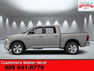 <b>5.7L HEMI !! CREW 4X4 !! REAR CAMERA, BLUETOOTH, STEERING WHEEL CONTROLS, CRUISE CONTROL, TOUCH DISPLAY, BUCKETS, POWER DRIVER SEAT, HEATED SEATS, HEATED STEERING WHEEL, TOWING CONTROLLER, REMOTE START, POWER SLIDING REAR WINDOW, SPRAY LINER, 20-IN ALLOYS</b><br>  <br>CMH certifies that all vehicles meet DOUBLE the Ministry standards for Brakes and Tires<br><br> <br>    This  2016 Ram 1500 is for sale today. <br> <br>The reasons why this Ram 1500 stands above the well-respected competition are evident: uncompromising capability, proven commitment to safety and security, and state-of-the-art technology. From the muscular exterior to the well-trimmed interior, this truck is more than just a workhorse. Get the job done in comfort and style with this Ram 1500. This  Crew Cab 4X4 pickup  has 221,717 kms. Its  bright silver metallic in colour  . It has an automatic transmission and is powered by a  395HP 5.7L 8 Cylinder Engine. <br> <br> Our 1500s trim level is SLT. This Ram 1500 SLT is a great blend of features, value, and capability. It comes with a Uconnect infotainment system with Bluetooth streaming audio and hands-free communication, SiriusXM, a mini trip computer,  air conditioning, cruise control, power windows, power doors with remote keyless entry, aluminum wheels, six airbags, chrome bumpers, and more.<br> To view the original window sticker for this vehicle view this <a href=http://www.chrysler.com/hostd/windowsticker/getWindowStickerPdf.do?vin=1C6RR7LT5GS175376 target=_blank>http://www.chrysler.com/hostd/windowsticker/getWindowStickerPdf.do?vin=1C6RR7LT5GS175376</a>. <br/><br> <br>To apply right now for financing use this link : <a href=https://www.cmhniagara.com/financing/ target=_blank>https://www.cmhniagara.com/financing/</a><br><br> <br/><br>Trade-ins are welcome! Financing available OAC ! Price INCLUDES a valid safety certificate! Price INCLUDES a 60-day limited warranty on all vehicles except classic or vintage cars. CMH is a Full Disclosure dealer with no hidden fees. We are a family-owned and operated business for over 30 years! o~o