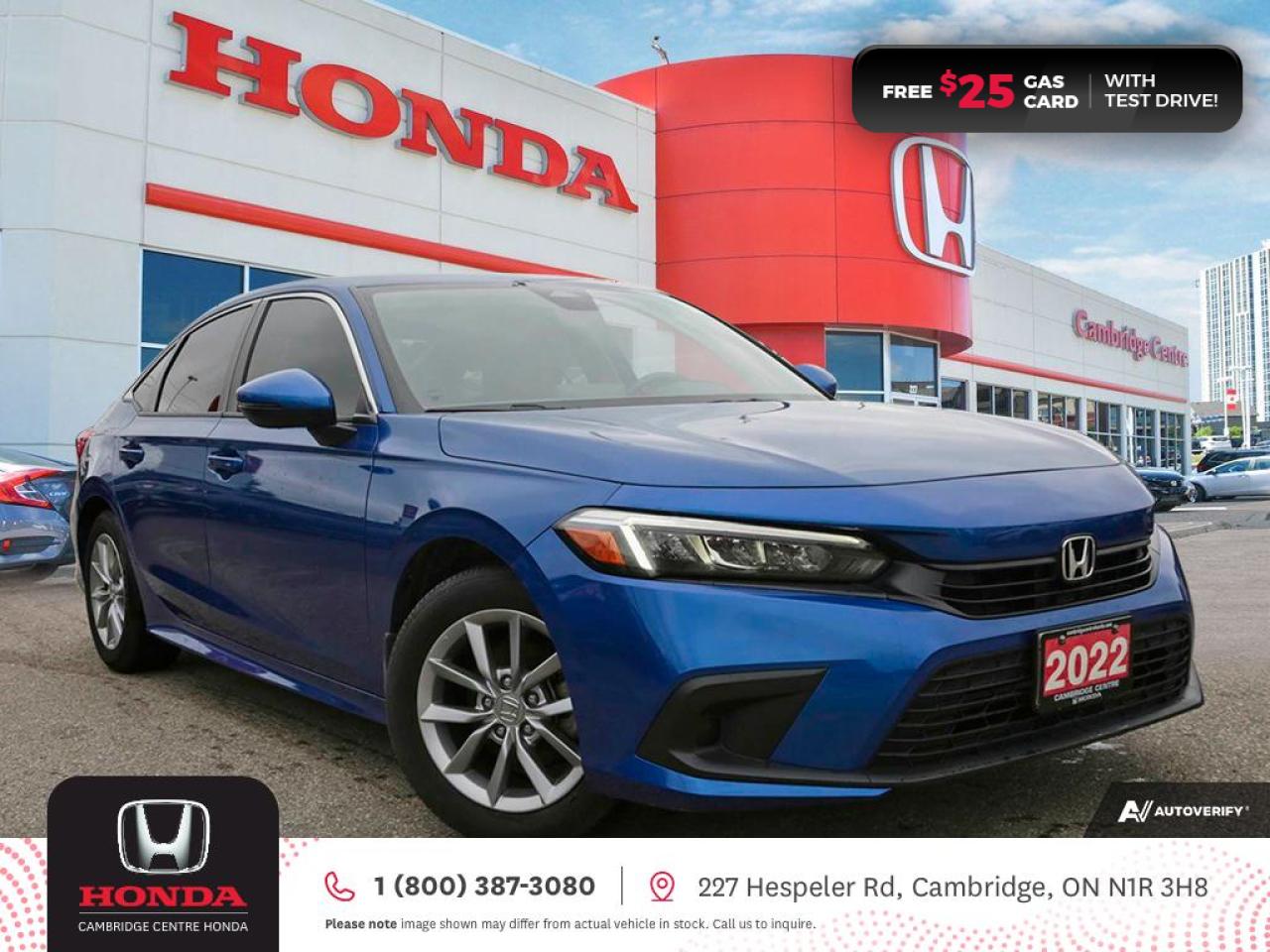 Used 2022 Honda Civic EX POWER SUNROOF | REMOTE STARTER | HONDA SENSING TECHNOLOGIES for sale in Cambridge, ON