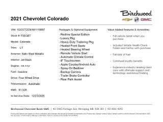 Used 2021 Chevrolet Colorado 4WD LT 
