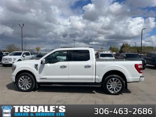 <b>Leather Seats,  Cooled Seats,  Navigation,  Premium Audio,  Adaptive Suspension!</b><br> <br> Check out the large selection of pre-owned vehicles at Tisdales today!<br> <br>   The Ford F-150 is for those who think a day off is just an opportunity to get more done. This  2021 Ford F-150 is fresh on our lot in Kindersley. <br> <br>The perfect truck for work or play, this versatile Ford F-150 gives you the power you need, the features you want, and the style you crave! With high-strength, military-grade aluminum construction, this F-150 cuts the weight without sacrificing toughness. The interior design is first class, with simple to read text, easy to push buttons and plenty of outward visibility. With productivity at the forefront of design, the 2021 F-150 makes use of every single component was built to get the job done right!This  Crew Cab 4X4 pickup  has 128,704 kms. Its  star white metallic tri-coat in colour  . It has an automatic transmission and is powered by a  430HP 3.5L V6 Cylinder Engine.  <br> <br> Our F-150s trim level is Limited. Upgrading to this ultra premium Ford F-150 Limited is a great choice as it comes fully loaded with top of the line features such as a power sunroof, leather heated and cooled seats, exclusive chrome exterior accents, pro trailer backup assist and Ford Co-Pilot360 that features blind spot detection, evasion assist, pre-collision assist, automatic emergency braking, rear parking sensors and adaptive cruise control. Additional features include larger exclusive aluminum wheels, SYNC 4 with enhanced voice recognition featuring connected navigation, Apple CarPlay and Android Auto, FordPass Connect 4G LTE, power adjustable pedals and running boards, a premium Bang and Oulfsen sound system with SiriusXM radio, cargo box lights, a smart device remote engine start, a heated leather steering wheel and a useful 360 view camera to help when backing out of tight spaces. This vehicle has been upgraded with the following features: Leather Seats,  Cooled Seats,  Navigation,  Premium Audio,  Adaptive Suspension,  Blind Spot Detection,  Apple Carplay. <br> To view the original window sticker for this vehicle view this <a href=http://www.windowsticker.forddirect.com/windowsticker.pdf?vin=1FTFW1ED7MFB21301 target=_blank>http://www.windowsticker.forddirect.com/windowsticker.pdf?vin=1FTFW1ED7MFB21301</a>. <br/><br> <br>To apply right now for financing use this link : <a href=http://www.tisdales.com/shopping-tools/apply-for-credit.html target=_blank>http://www.tisdales.com/shopping-tools/apply-for-credit.html</a><br><br> <br/><br>Tisdales is not your standard dealership. Sales consultants are available to discuss what vehicle would best suit the customer and their lifestyle, and if a certain vehicle isnt readily available on the lot, one will be brought in.<br> Come by and check out our fleet of 20+ used cars and trucks and 90+ new cars and trucks for sale in Kindersley.  o~o