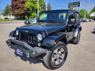 <p><span style=font-family: Segoe UI, sans-serif; font-size: 18px;>***SOFT TOP***EXCELLENT CONDITION BLACK ON BLACK JEEP SPORTS-UTILITY VEHICLE W/ EXCELLENT MILEAGE, EQUIPPED W/ THE EVER RELIABLE 6 CYLINDER 3.6L DOHC ENGINE, </span><span style=font-family: Segoe UI, sans-serif; font-size: 18px;>LOADED W/ </span><span style=font-family: Segoe UI, sans-serif; font-size: 18px;>FOUR WHEEL DRIVE, CLASS-3 TOW HITCH PACKAGE, POWER/HEATED SIDE VIEW MIRRORS, AM/FM/AUX/XM/CD RADIO, CRUISE CONTROL, AIR CONDITIONING, SAFETY AND WARRANTY INCLUDED AND MUCH MORE! This vehicle comes certified with all-in pricing excluding HST tax and licensing. Also included is a complimentary 36 days complete coverage safety and powertrain warranty, and one year limited powertrain warranty. Please visit our website at www.bossauto.ca today!</span></p>
