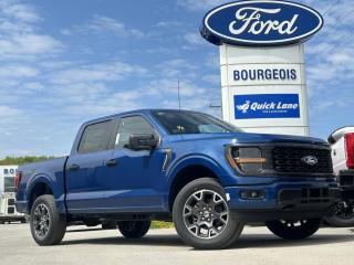 <b>20 Aluminum Wheels, Spray-In Bed Liner!</b><br> <br> <br> <br>  From powerful engines to smart tech, theres an F-150 to fit all aspects of your life. <br> <br>Just as you mould, strengthen and adapt to fit your lifestyle, the truck you own should do the same. The Ford F-150 puts productivity, practicality and reliability at the forefront, with a host of convenience and tech features as well as rock-solid build quality, ensuring that all of your day-to-day activities are a breeze. Theres one for the working warrior, the long hauler and the fanatic. No matter who you are and what you do with your truck, F-150 doesnt miss.<br> <br> This atlas blue metallic Crew Cab 4X4 pickup   has a 10 speed automatic transmission and is powered by a  325HP 2.7L V6 Cylinder Engine.<br> <br> Our F-150s trim level is STX. This STX trim steps things up with upgraded aluminum wheels, along with great standard features such as class IV tow equipment with trailer sway control, remote keyless entry, cargo box lighting, and a 12-inch infotainment screen powered by SYNC 4 featuring voice-activated navigation, SiriusXM satellite radio, Apple CarPlay, Android Auto and FordPass Connect 5G internet hotspot. Safety features also include blind spot detection, lane keep assist with lane departure warning, front and rear collision mitigation and automatic emergency braking. This vehicle has been upgraded with the following features: 20 Aluminum Wheels, Spray-in Bed Liner. <br><br> View the original window sticker for this vehicle with this url <b><a href=http://www.windowsticker.forddirect.com/windowsticker.pdf?vin=1FTEW2LP0RKD88728 target=_blank>http://www.windowsticker.forddirect.com/windowsticker.pdf?vin=1FTEW2LP0RKD88728</a></b>.<br> <br>To apply right now for financing use this link : <a href=https://www.bourgeoismotors.com/credit-application/ target=_blank>https://www.bourgeoismotors.com/credit-application/</a><br><br> <br/> 0% financing for 60 months. 1.99% financing for 84 months.  Incentives expire 2024-05-31.  See dealer for details. <br> <br>Discount on vehicle represents the Cash Purchase discount applicable and is inclusive of all non-stackable and stackable cash purchase discounts from Ford of Canada and Bourgeois Motors Ford and is offered in lieu of sub-vented lease or finance rates. To get details on current discounts applicable to this and other vehicles in our inventory for Lease and Finance customer, see a member of our team. </br></br>Discover a pressure-free buying experience at Bourgeois Motors Ford in Midland, Ontario, where integrity and family values drive our 78-year legacy. As a trusted, family-owned and operated dealership, we prioritize your comfort and satisfaction above all else. Our no pressure showroom is lead by a team who is passionate about understanding your needs and preferences. Located on the shores of Georgian Bay, our dealership offers more than just vehiclesits an experience rooted in community, trust and transparency. Trust us to provide personalized service, a diverse range of quality new Ford vehicles, and a seamless journey to finding your perfect car. Join our family at Bourgeois Motors Ford and let us redefine the way you shop for your next vehicle.<br> Come by and check out our fleet of 70+ used cars and trucks and 230+ new cars and trucks for sale in Midland.  o~o