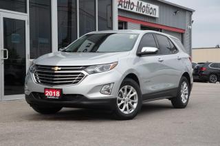 <p>Powerful and efficient, our 2018 Chevrolet Equinox LS is sensational in Silver Ice Metallic! Powered by a TurboCharged 1.5 Litre 4 Cylinder that offers 170hp connected to a responsive 6 Speed Automatic transmission for easy passing. This capable Front Wheel Drive SUV will please you with its confident demeanor as it handles beautifully while also rewarding your wallet with approximately 7.4L/100km on the highway. Our Equinox strikes a perfect balance of sporty sophistication with its sweeping silhouette. Halogen headlamps, outside heated power-adjustable mirrors, solar-absorbing glass, and great-looking wheels emphasize the smart styling. The LS interior boasts ample cargo space and lots of head/leg room to make everyone happy. Chevrolet MyLink audio system with a colour touchscreen, a USB port, available WiFi, smartphone compatibility, power windows/locks, pushbutton start, and keyless open add to the comfort and convenience. Safety is paramount with Chevrolet, evidenced by an airbag system, LED daytime running lamps, a rear vision camera, StabiliTrak, Teen Driver Technology, and other safety innovations. Chevrolet is committed to automotive excellence and has a sterling reputation for , security, and performance that will add to your peace of mind each time you get behind the wheel of your Equinox LS. Save this Page and Call for Availability. We Know You Will Enjoy Your Test Drive Towards Ownership! Errors and omissions excepted Good Credit, Bad Credit, No Credit - All credit applications are 100% processed! Let us help you get your credit started or rebuilt with our experienced team of professionals. Good credit? Let us source the best rates and loan that suits you. Same day approval! No waiting! Experience the difference at Chatham's award winning Pre-Owned dealership 3 years running! All vehicles are sold certified and e-tested, unless otherwise stated. Helping people get behind the wheel since 1999! If we don't have the vehicle you are looking for, let us find it! All cars serviced through our onsite facility. Servicing all makes and models. We are proud to serve southwestern Ontario with quality vehicles for over 16 years! Can't make it in? No problem! Take advantage of our NO FEE delivery service! Chatham-Kent, Sarnia, London, Windsor, Essex, Leamington, Belle River, LaSalle, Tecumseh, Kitchener, Cambridge, waterloo, Hamilton, Oakville, Toronto and the GTA.</p>