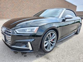<p>2018 AUDI S5 3.0  TFSI QUATTRO TECHNIK TRIPTRONIC LIMITED EDITION CONVERTIBLE!!!, RARE UNIT! ONLY 77K!!! FULLY-LOADED! AUTOMATIC, ALL WHEEL DRIVE,<span> </span>GPS NAVIGATION, BACK-UP CAMERA, LANE ASSIST, LANDE DEPARTURE ASSIST, BLIND SPOT ASSIST, EMERGENCY BRAKING ASSIST, FORWARD CRASH SENSORS AND PREVENTION ASSIST, HEADS-UP DISPLAY, DIGITAL CLUSTER SCREEN, MULTIPLE VIEWS AND OPTOINS, BANG & OLUFSEN SOUND SYSTEM, 3 DIFFRENT MODES MASSAGE SEATS, HEATED SEATS,<span> </span>POWERED WINDOWS, POWER LOCKS, POWER SEATS,  BLUETOOTH, BLUETOOTH AUDIO, MULTIPLE DRIVE MODES, DYNAMIC, COMFORT, ADVANCED, PERSONAL DRIVE MODE SELECTOR, 360 SENSORS, FRONT & REAR CAMERAS, AUX, SAT. RADIO, <span id=jodit-selection_marker_1715709370703_38569905686469963 data-jodit-selection_marker=start style=line-height: 0; display: none;></span>A/C, KEY-LESS ENTRY, HAS BEEN FULLY SERVICED!!! 5-YEAR CERAMIC COAT, ONLY USED 94 GAS AT PETRO CANADA, ALWAYS HAS BEEN SERVICED!!! EXCELLENT CONDITION, FULLY CERTIFIED.</p><p> <br></p><p><span>CALL AT 647-740-9312</span><br></p><p> <br></p><p>VISIT US AT WWW.RAHMANMOTORS.COM</p><p> <br></p><p>RAHMAN MOTORS</p><p>1000 DUNDAS ST EAST.</p><p>MISSISSAUGA, L4Y2B8</p><p> <br></p><p>**PLEASE CALL IN ADVANCE TO CHECK AVAILABILITY**</p>
