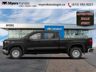 <b>Spray on Bed Liner, Sierra Value Package, 18 inch Aluminum Wheels, Running Boards, Power Seat!</b><br> <br> <br> <br>At Myers, we believe in giving our customers the power of choice. When you choose to shop with a Myers Auto Group dealership, you dont just have access to one inventory, youve got the purchasing power of an entire auto group behind you!<br> <br>  Astoundingly advanced and exceedingly premium, this 2024 GMC Sierra 1500 is designed for pickup excellence. <br> <br>This 2024 GMC Sierra 1500 stands out in the midsize pickup truck segment, with bold proportions that create a commanding stance on and off road. Next level comfort and technology is paired with its outstanding performance and capability. Inside, the Sierra 1500 supports you through rough terrain with expertly designed seats and robust suspension. This amazing 2024 Sierra 1500 is ready for whatever.<br> <br> This onyx black Crew Cab 4X4 pickup   has an automatic transmission and is powered by a  355HP 5.3L 8 Cylinder Engine.<br> <br> Our Sierra 1500s trim level is Pro. This GMC Sierra 1500 Pro comes with some excellent features such as a 7 inch touchscreen display with Apple CarPlay and Android Auto, wireless streaming audio, cruise control and easy to clean rubber floors. Additionally, this pickup truck also comes with a locking tailgate, a rear vision camera, StabiliTrak, air conditioning and teen driver technology. This vehicle has been upgraded with the following features: Spray On Bed Liner, Sierra Value Package, 18 Inch Aluminum Wheels, Running Boards, Power Seat, Off Road Package. <br><br> <br>To apply right now for financing use this link : <a href=https://www.myerskanatagm.ca/finance/ target=_blank>https://www.myerskanatagm.ca/finance/</a><br><br> <br/>    Incentives expire 2024-07-02.  See dealer for details. <br> <br>Myers Kanata Chevrolet Buick GMC Inc is a great place to find quality used cars, trucks and SUVs. We also feature over a selection of over 50 used vehicles along with 30 certified pre-owned vehicles. Our Ottawa Chevrolet, Buick and GMC dealership is confident that youll be able to find your next used vehicle at Myers Kanata Chevrolet Buick GMC Inc. You will always find our inventory updated with the latest models. Our team believes in giving nothing but the best to our customers. Visit our Ottawa GMC, Chevrolet, and Buick dealership and get all the information you need today!<br> Come by and check out our fleet of 40+ used cars and trucks and 150+ new cars and trucks for sale in Kanata.  o~o