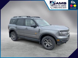 THE PRICE YOU SEE, PLUS GST. GUARANTEED!  PREVIOUS EXECUTIVE DRIVEN VEHICLE!  APPLE CARPLAY/ANDROID AUTO.   2.0 LITER ECOBOOST, 8 SPEED AUTO, 7 G.O.A.T. MODES, WIRELESS CHARGING PAD, POWER DRIVER/PASSENGER SEATS, SYNC 3.     The 2023 Ford Bronco Sport Badlands is a high-performance trim level of the compact Bronco Sport SUV, designed to tackle challenging off-road terrain while still providing a comfortable and capable on-road driving experience. The Badlands trim is positioned as the top-of-the-line off-road-focused model in the Bronco Sport lineup, and its loaded with features and technologies that cater to adventure-seekers. The 2023 Bronco Sport Badlands is powered by a 2.0-liter EcoBoost engine that produces 250 horsepower and 277 lb.-ft. of torque, paired with an eight-speed automatic transmission. The powertrain is designed to deliver responsive acceleration and smooth shifting, making it well-suited for both on-road cruising and off-road exploration. The Badlands also features a unique suspension setup, which includes heavy-duty front and rear springs, monotube shocks, and a raised suspension height to improve ground clearance and articulation.Do you want to know more about this vehicle, CALL, CLICK OR COME ON IN!*AMVIC Licensed Dealer; CarFax and Full Mechanical Inspection Included.
