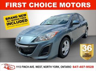 Welcome to First Choice Motors, the largest car dealership in Toronto of pre-owned cars, SUVs, and vans priced between $5000-$15,000. With an impressive inventory of over 300 vehicles in stock, we are dedicated to providing our customers with a vast selection of affordable and reliable options. <br><br>Were thrilled to offer a used 2010 Mazda MAZDA3 GX, blue color with 269,000km (STK#7392) This vehicle was $5490 NOW ON SALE FOR $4990. It is equipped with the following features:<br>- Automatic Transmission<br>- Power windows<br>- Power locks<br>- Power mirrors<br>- Air Conditioning<br><br>At First Choice Motors, we believe in providing quality vehicles that our customers can depend on. All our vehicles come with a 36-day FULL COVERAGE warranty. We also offer additional warranty options up to 5 years for our customers who want extra peace of mind.<br><br>Furthermore, all our vehicles are sold fully certified with brand new brakes rotors and pads, a fresh oil change, and brand new set of all-season tires installed & balanced. You can be confident that this car is in excellent condition and ready to hit the road.<br><br>At First Choice Motors, we believe that everyone deserves a chance to own a reliable and affordable vehicle. Thats why we offer financing options with low interest rates starting at 7.9% O.A.C. Were proud to approve all customers, including those with bad credit, no credit, students, and even 9 socials. Our finance team is dedicated to finding the best financing option for you and making the car buying process as smooth and stress-free as possible.<br><br>Our dealership is open 7 days a week to provide you with the best customer service possible. We carry the largest selection of used vehicles for sale under $9990 in all of Ontario. We stock over 300 cars, mostly Hyundai, Chevrolet, Mazda, Honda, Volkswagen, Toyota, Ford, Dodge, Kia, Mitsubishi, Acura, Lexus, and more. With our ongoing sale, you can find your dream car at a price you can afford. Come visit us today and experience why we are the best choice for your next used car purchase!<br><br>All prices exclude a $10 OMVIC fee, license plates & registration  and ONTARIO HST (13%)