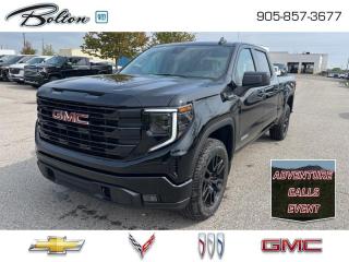 <b>Aluminum Wheels, Remote Start, Apple CarPlay, Android Auto, Streaming Audio, Teen Driver, Locking Tailgate, Forward Collision Warning, Lane Keep Assist, LED Lights, SiriusXM, 4G LTE, Tow Package</b><br> <br> <br> <br>  Astoundingly advanced and exceedingly premium, this 2024 GMC Sierra 1500 is designed for pickup excellence. <br> <br>This 2024 GMC Sierra 1500 stands out in the midsize pickup truck segment, with bold proportions that create a commanding stance on and off road. Next level comfort and technology is paired with its outstanding performance and capability. Inside, the Sierra 1500 supports you through rough terrain with expertly designed seats and robust suspension. This amazing 2024 Sierra 1500 is ready for whatever.<br> <br> This onyx black Crew Cab 4X4 pickup   has an automatic transmission and is powered by a  355HP 5.3L 8 Cylinder Engine.<br> <br> Our Sierra 1500s trim level is Elevation. Upgrading to this GMC Sierra 1500 Elevation is a great choice as it comes loaded with a monochromatic exterior featuring a black gloss grille and unique aluminum wheels, a massive 13.4 inch touchscreen display with wireless Apple CarPlay and Android Auto, wireless streaming audio, SiriusXM, plus a 4G LTE hotspot. Additionally, this pickup truck also features IntelliBeam LED headlights, remote engine start, forward collision warning and lane keep assist, a trailer-tow package, LED cargo area lighting, teen driver technology plus so much more!<br><br> <br>To apply right now for financing use this link : <a href=http://www.boltongm.ca/?https://CreditOnline.dealertrack.ca/Web/Default.aspx?Token=44d8010f-7908-4762-ad47-0d0b7de44fa8&Lang=en target=_blank>http://www.boltongm.ca/?https://CreditOnline.dealertrack.ca/Web/Default.aspx?Token=44d8010f-7908-4762-ad47-0d0b7de44fa8&Lang=en</a><br><br> <br/> See dealer for details. <br> <br>At Bolton Motor Products, we offer new Chevrolet, Cadillac, Buick, GMC cars and trucks in Bolton, along with used cars, trucks and SUVs by top manufacturers. Our sales staff will help you find that new or used car you have been searching for in the Bolton, Brampton, Nobleton, Kleinburg, Vaughan, & Maple area. o~o